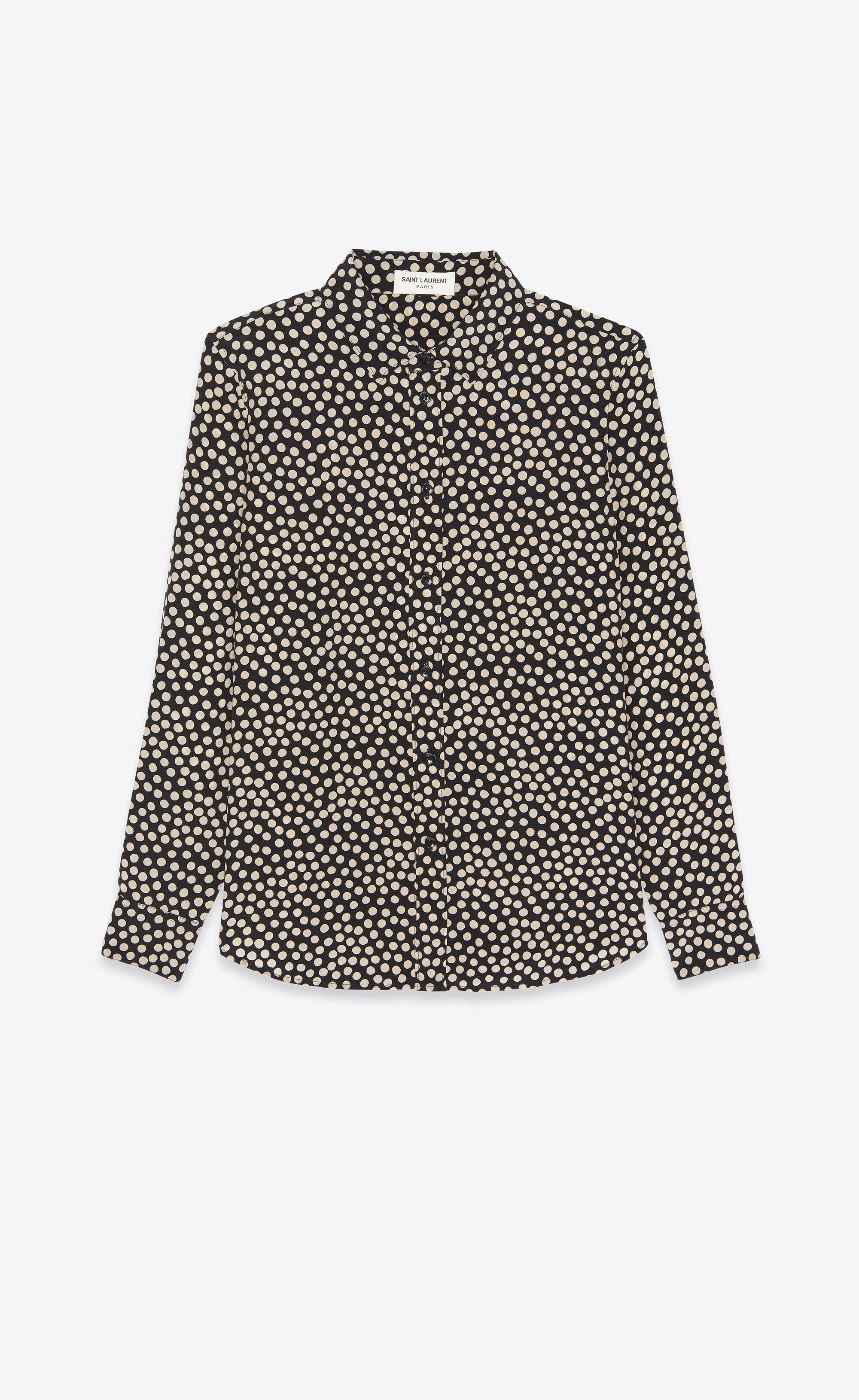 Saint Laurent Paris o1s1wg111224 Classic Collar Shirt in Black/White Size M / US 6-8 / IT 42-44 - 1 Thumbnail