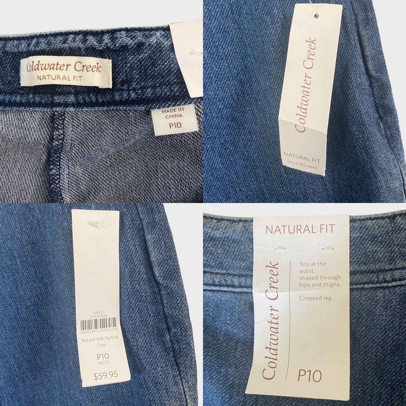Coldwater Creek Coldwater Creek Jeans Cropped Side-Zip Blue Denim Women's Petite P10 Stretch New Size 32" / US 10 / IT 46 - 8 Thumbnail