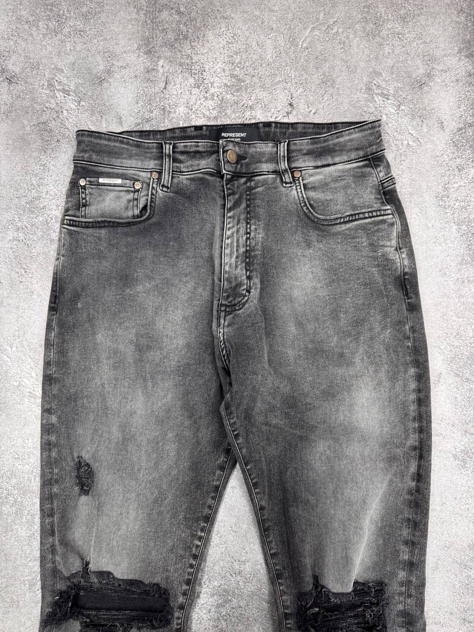 Represent Clo. Represent Men Destroyer Denim Shadow Distressed Jeans Grey Size US 34 / EU 50 - 4 Thumbnail