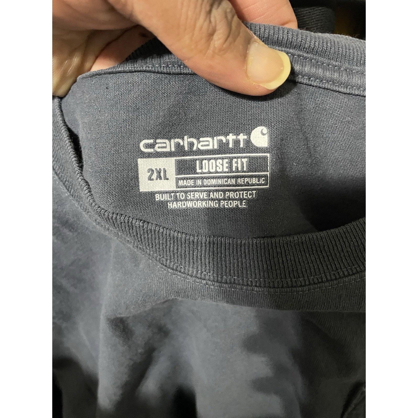 Carhartt Size 2XL- Carhartt Navy Blue Logo Pocket T-Shirt Crew Size US XXL / EU 58 / 5 - 3 Thumbnail