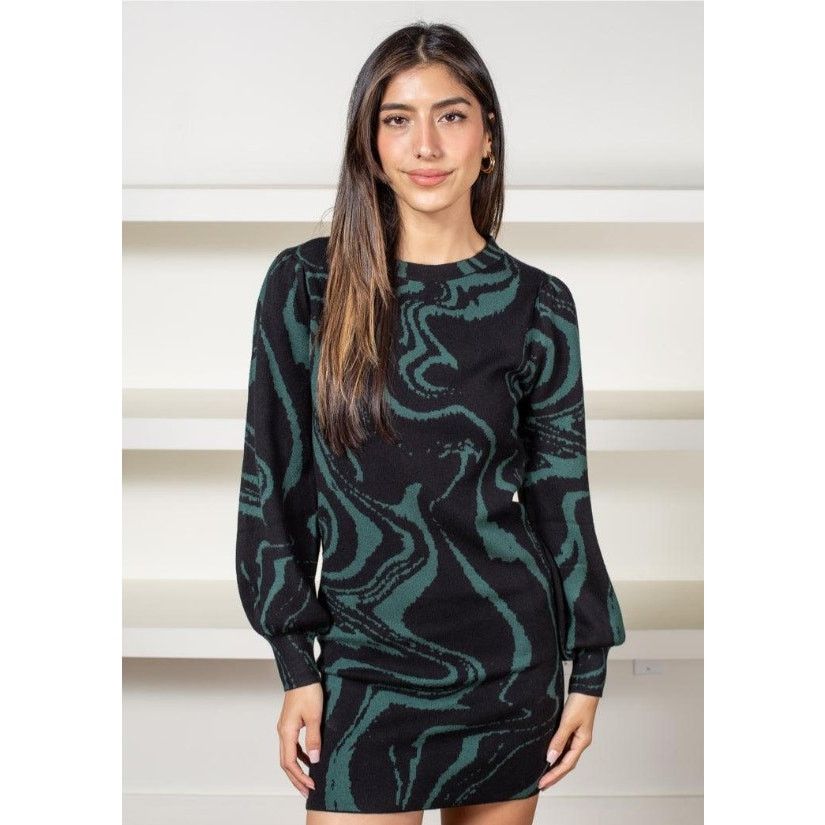 Designer × Other Lucy Paris Balloon Sleeve Swirl Mini Sweater Dress - Small Size S / US 4 / IT 40 - 1 Thumbnail