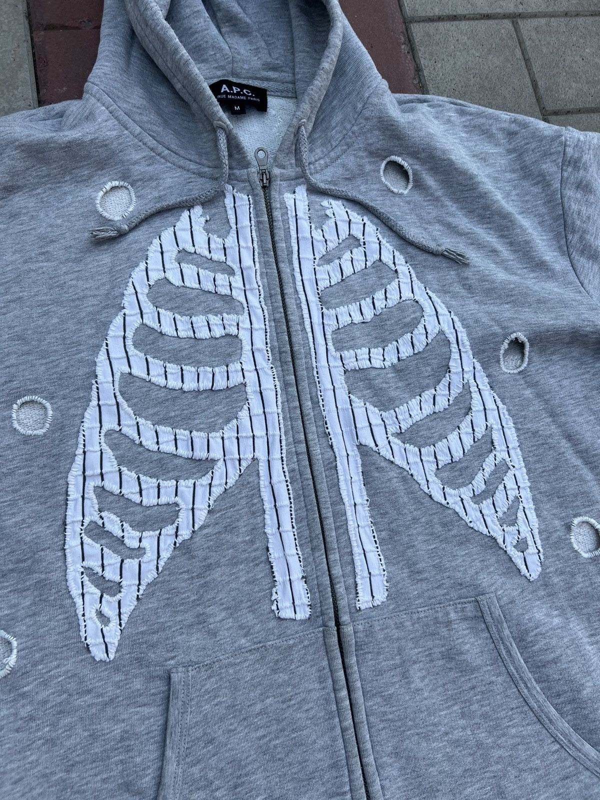 A.P.C. × Vintage A.P.C. Zip Up Hoodie Skeleton Bones Size US M / EU 48-50 / 2 - 5 Thumbnail
