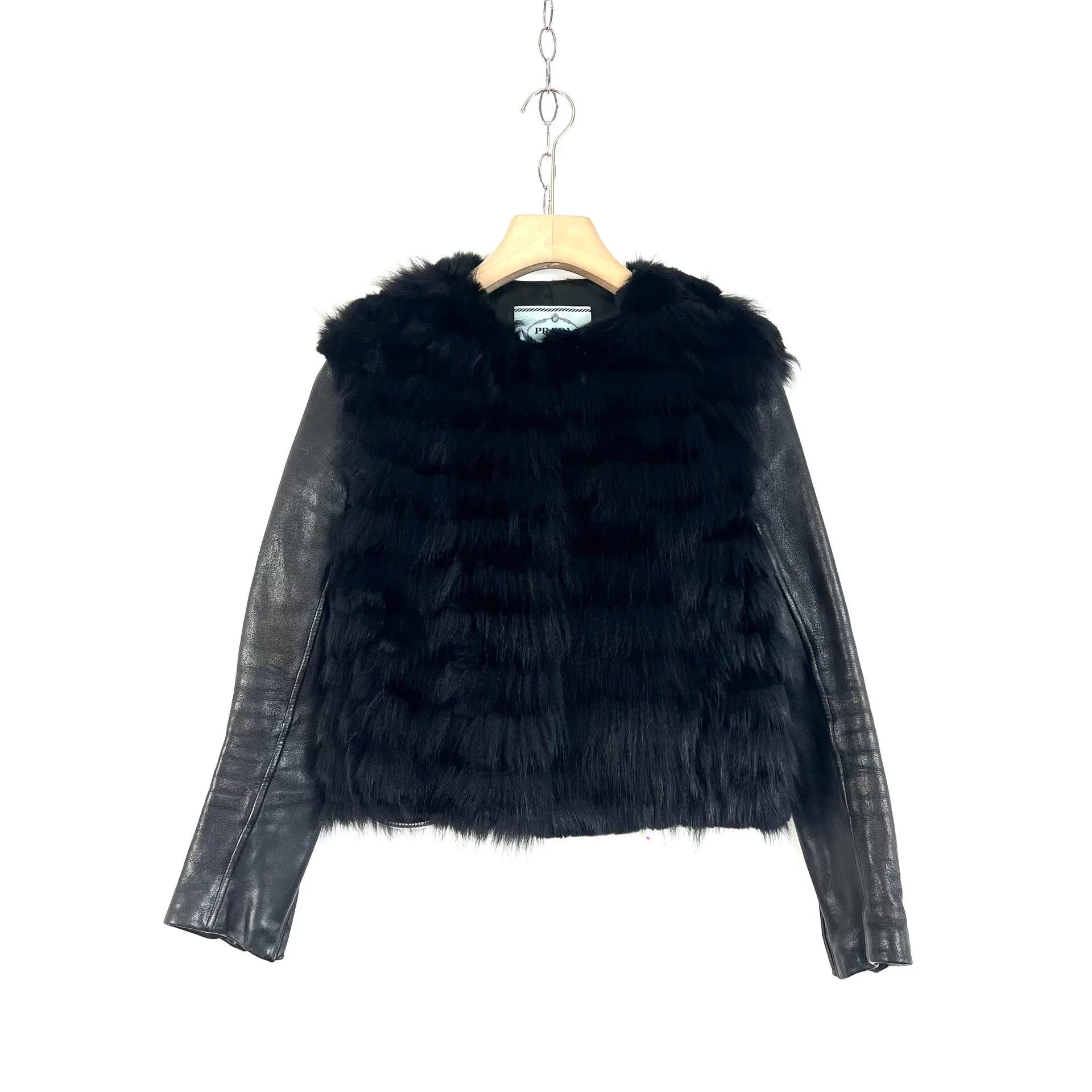 Prada High-end look! Prada black fur coat Size M / US 6-8 / IT 42-44 - 1 Thumbnail
