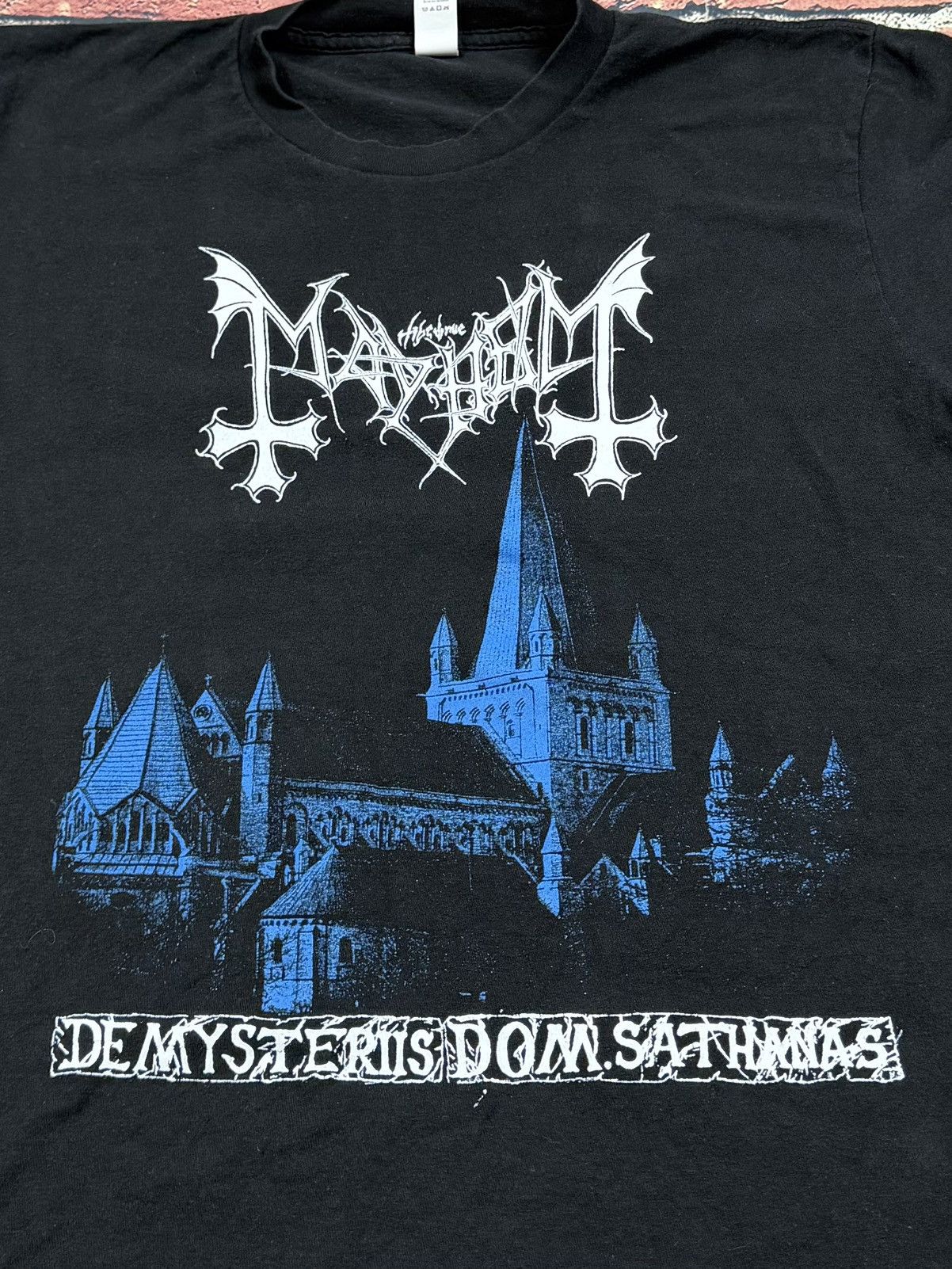 Tultex Mayhem De Mysteriis Dom Sathanas Album Black Metal Band Tee Size US M / EU 48-50 / 2 - 5 Thumbnail