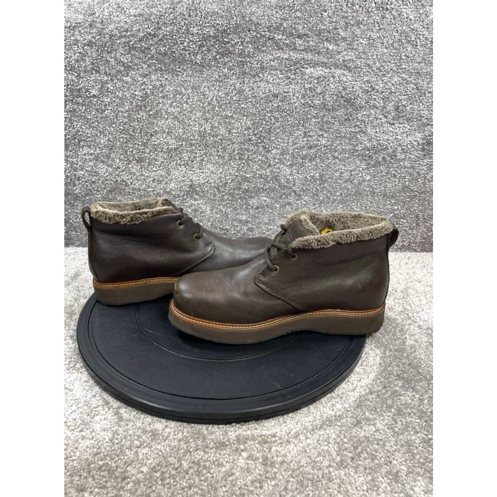 Vintage Samuel Hubbard Boot 7.5 M Winter's Day Brown Leather Shearling Lined Chukka Mens Size US 7.5 / EU 40-41 - 7 Thumbnail