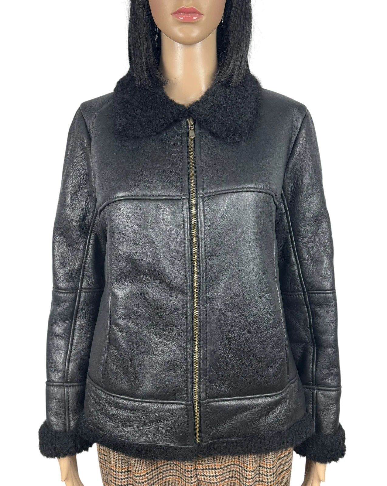 Other Olivier Ausoni Genuine Leather Shearling Jacket size M Size M / US 6-8 / IT 42-44 - 2 Thumbnail