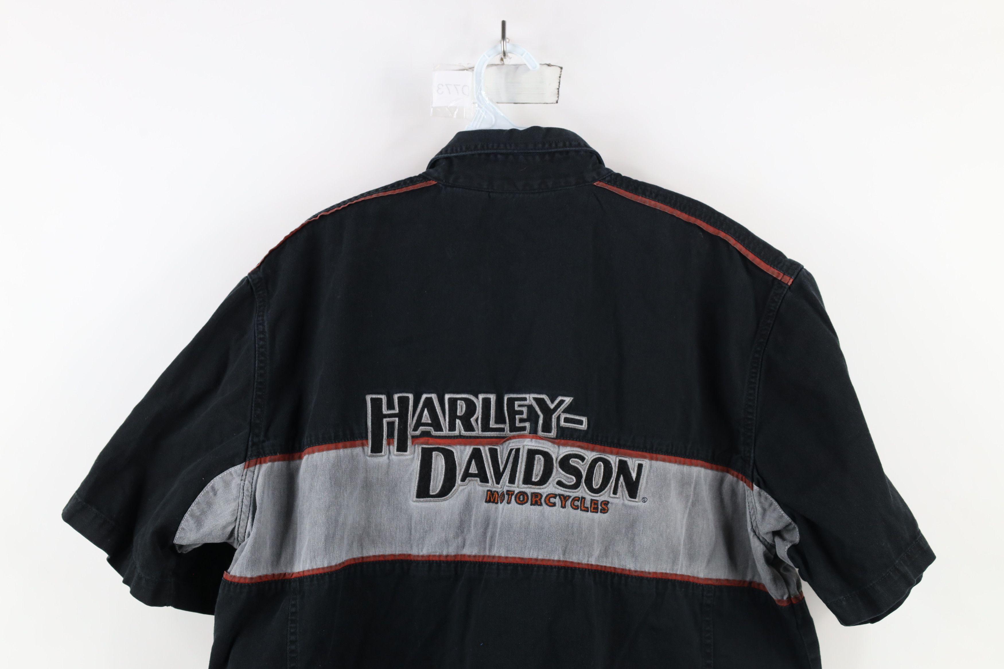 Harley Davidson × Vintage Vintage Harley Davidson Denim Work Mechanic Button Shirt Size US XL / EU 56 / 4 - 15 Thumbnail
