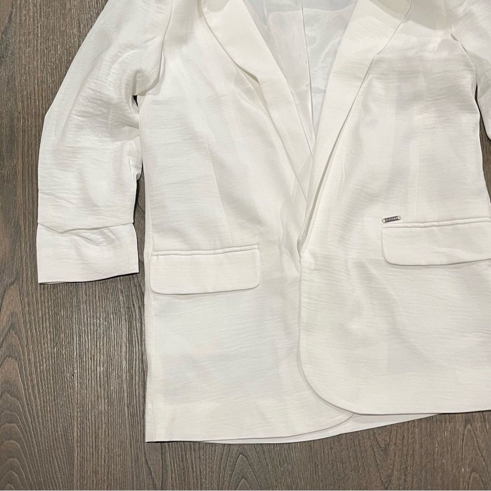 Guess NWOT Guess Womens White Long Line Blazer Jacket Size XS Size XS / US 0-2 / IT 36-38 - 3 Thumbnail