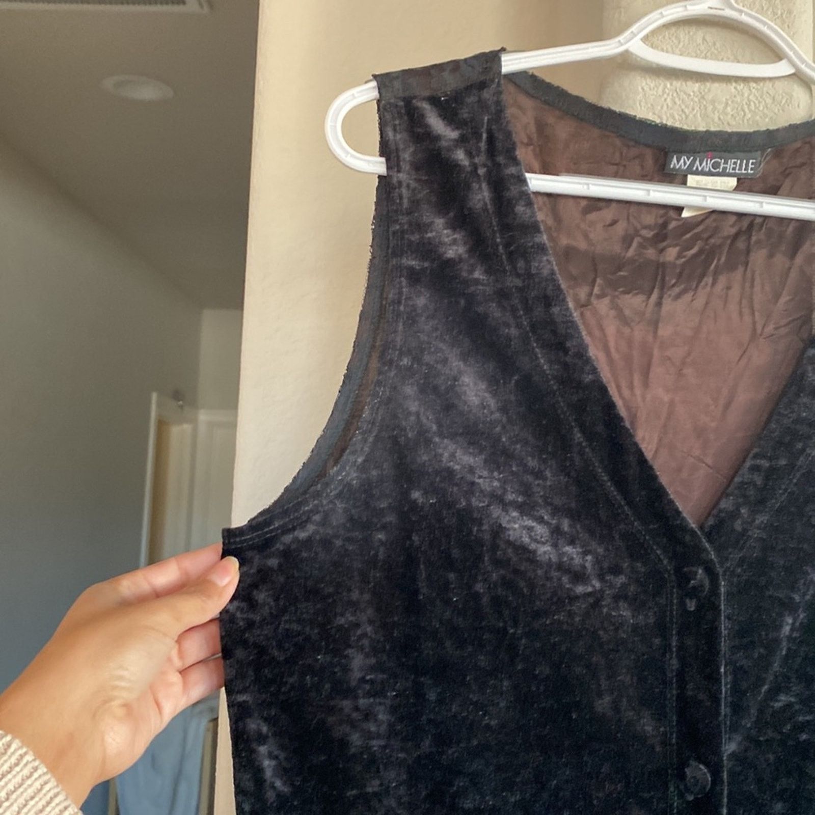 Vintage Vintage My Michelle 90s velvet lace back vest size M Size M / US 6-8 / IT 42-44 - 3 Thumbnail