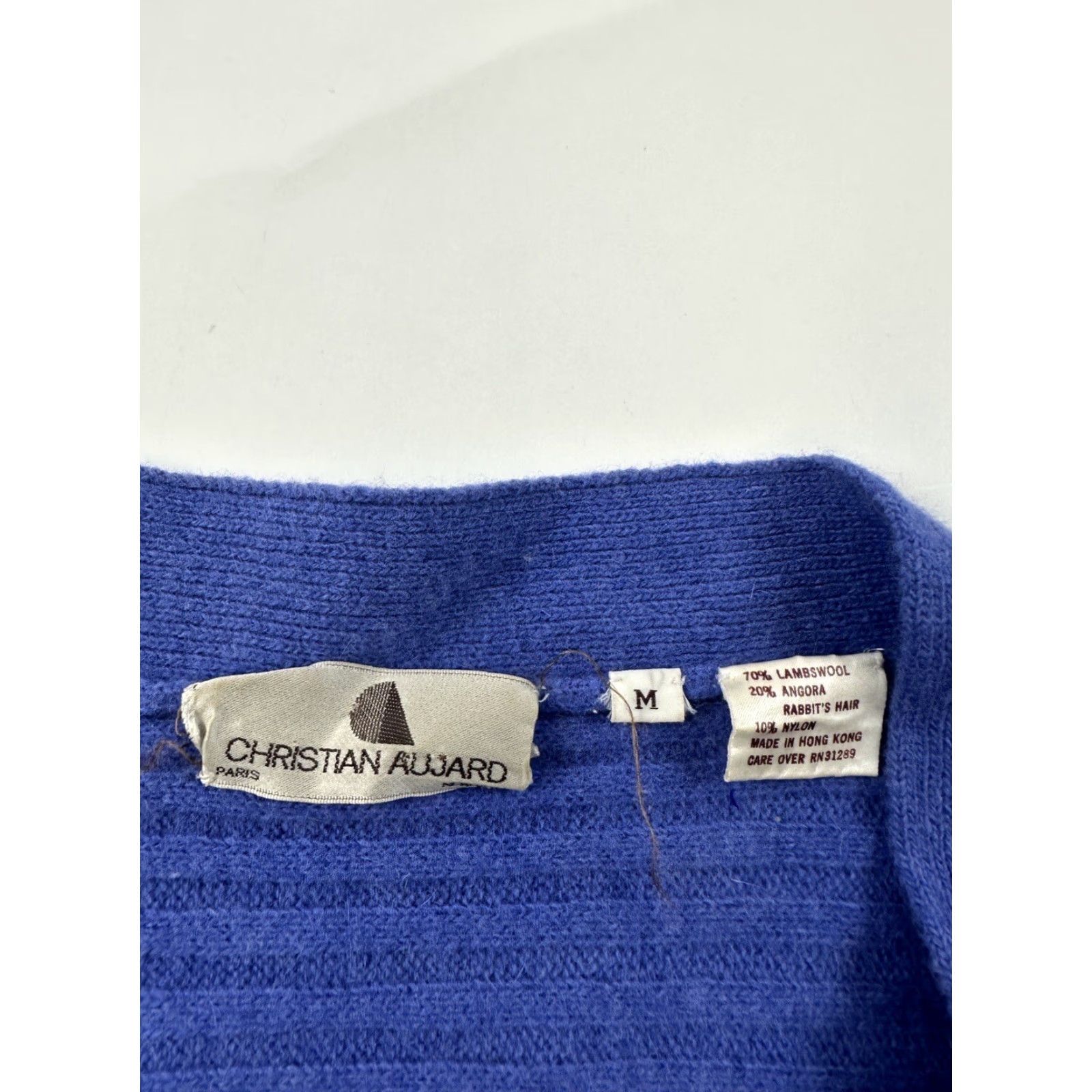 Vintage VINTAGE Christian Aujard Cardigan Sweater Women’s Medium Blue Wool Blend Paris Size M / US 6-8 / IT 42-44 - 4 Thumbnail