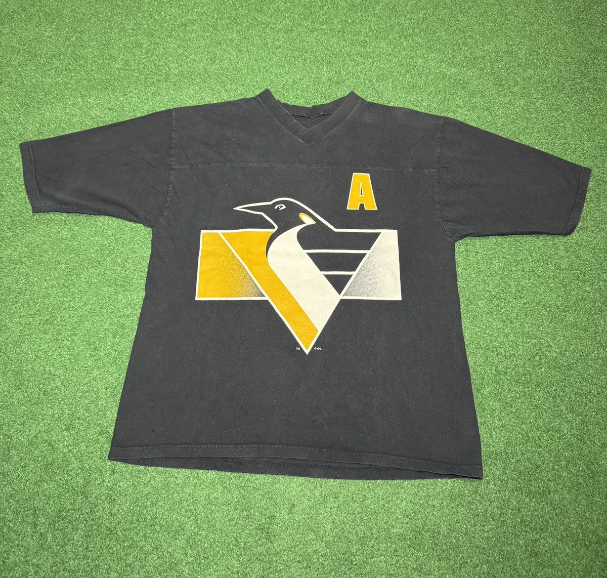 NHL Pittsburgh Penguins Jagr 90s NHL L/XL 22x29 T Shirt Jersey Size US XL / EU 56 / 4 - 2 Thumbnail