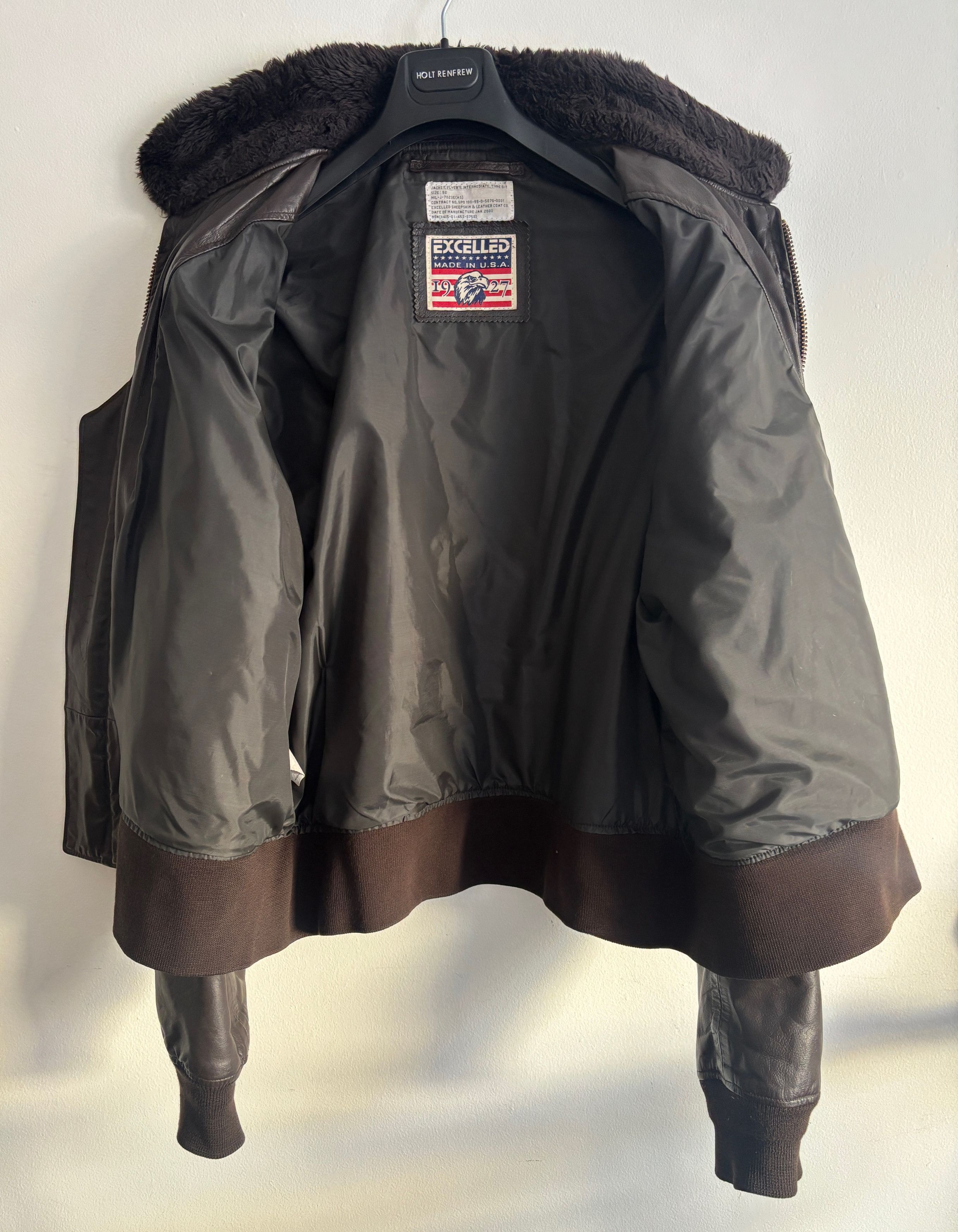 Excelled Aviator Bomber G-1 Jacket- Sherpa Collar, Patches -XL-XXL Size US XL / EU 56 / 4 - 12 Thumbnail