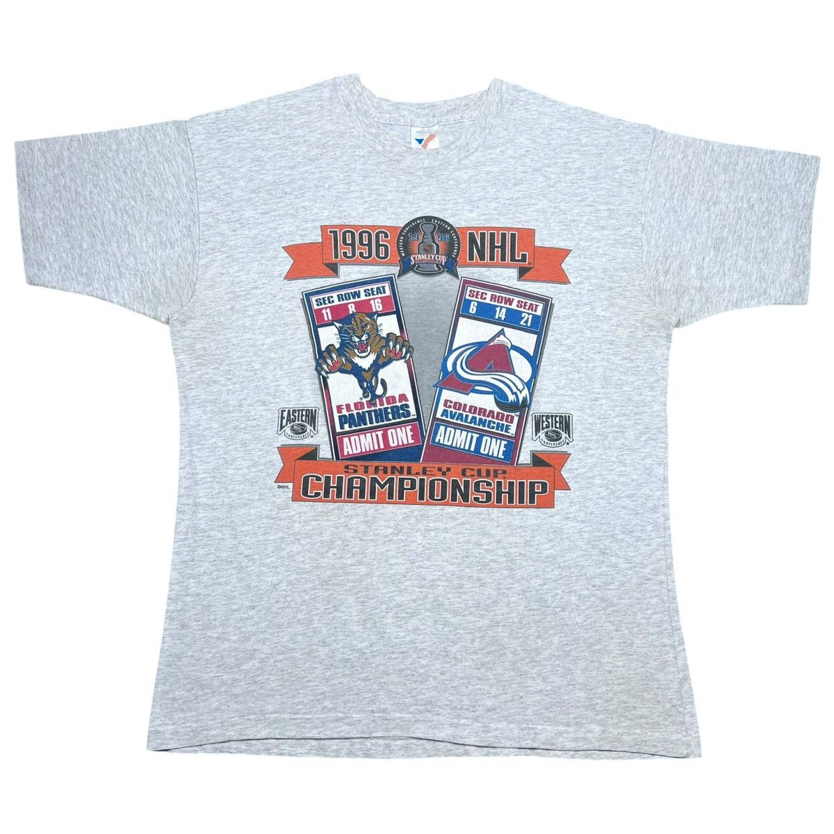 NHL 1996 NHL Stanley Cup Championship Avalanche Panthers T-Shirt Size US XL / EU 56 / 4 - 1 Thumbnail
