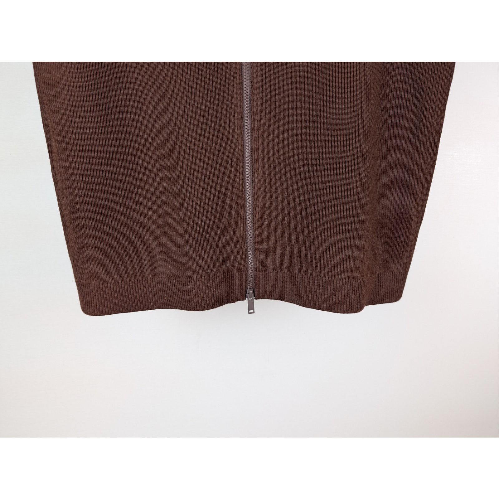 Studio Nicholson o1rshd1 Chesnut Knitwear 12GG Rib Zipped Vest Gilet in Brown Size US M / EU 48-50 / 2 - 4 Thumbnail