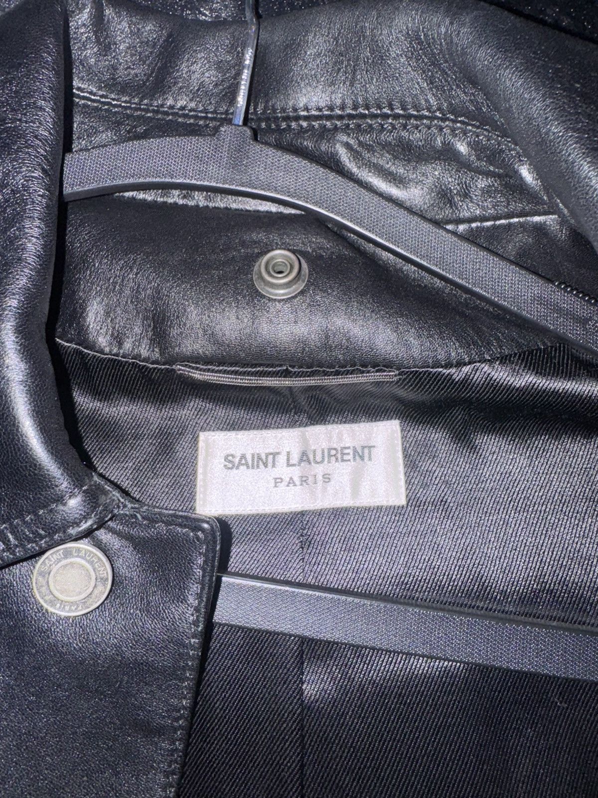 Saint Laurent Paris SAINT Laurent Paris black mesn leather jacket Size US M / EU 48-50 / 2 - 2 Thumbnail