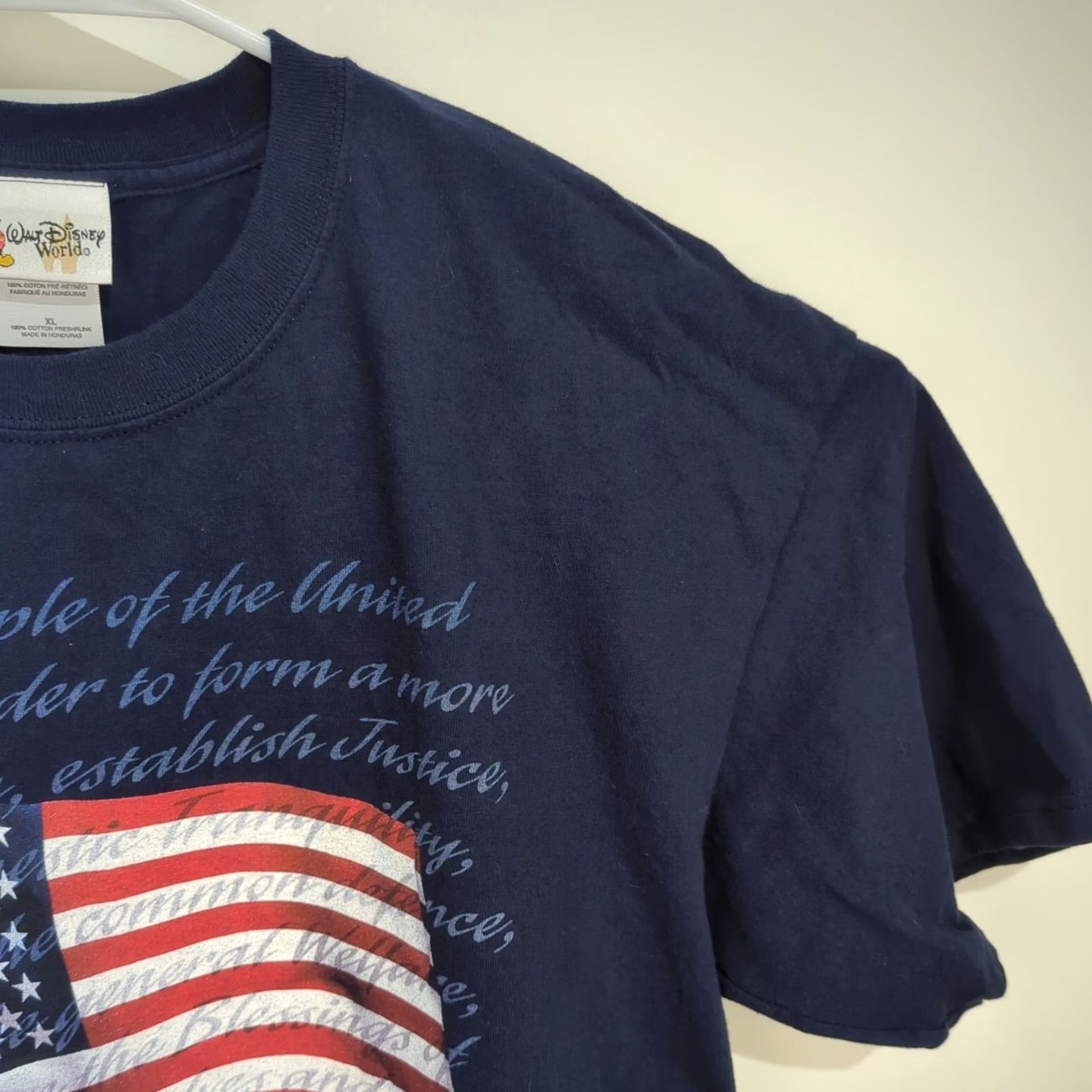Disney Walt Disney World USA Constitution Preamble T Shirt Mickey We The People Disney Logo Blue Cotton T-Shirt Men XL Adult Regular Short Sleeve Size US XL / EU 56 / 4 - 4 Thumbnail