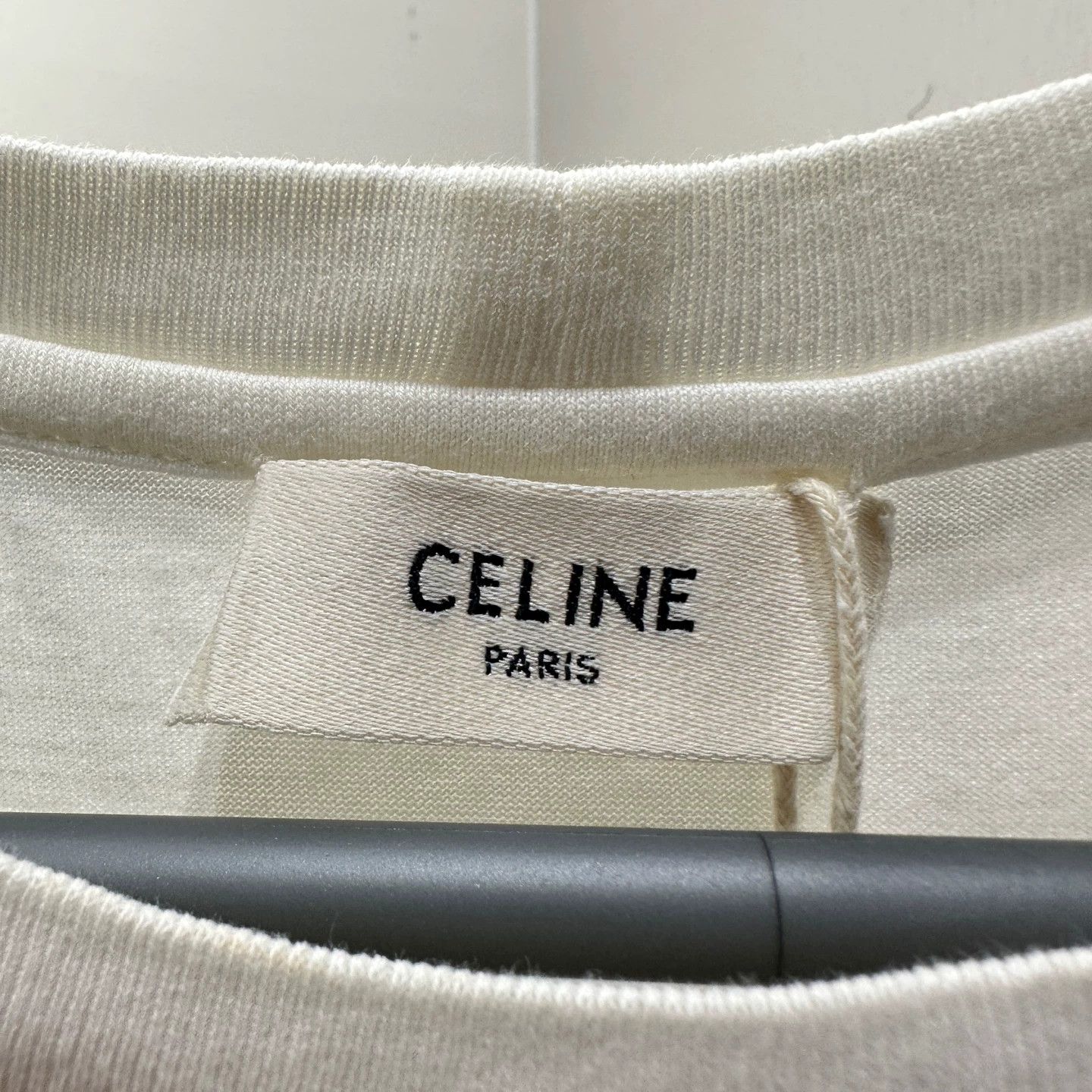 Celine Celine mar14 gold thread logo short sleeve tee L Size L / US 10 / IT 46 - 3 Thumbnail