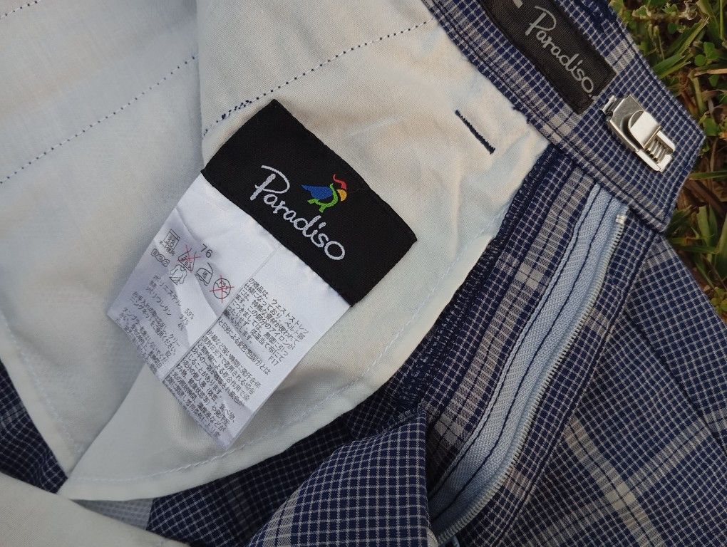 Paradise Paradiso 🦜Checkered Golf Pants 🏌️⛳ Size US 28 / EU 44 - 6 Thumbnail