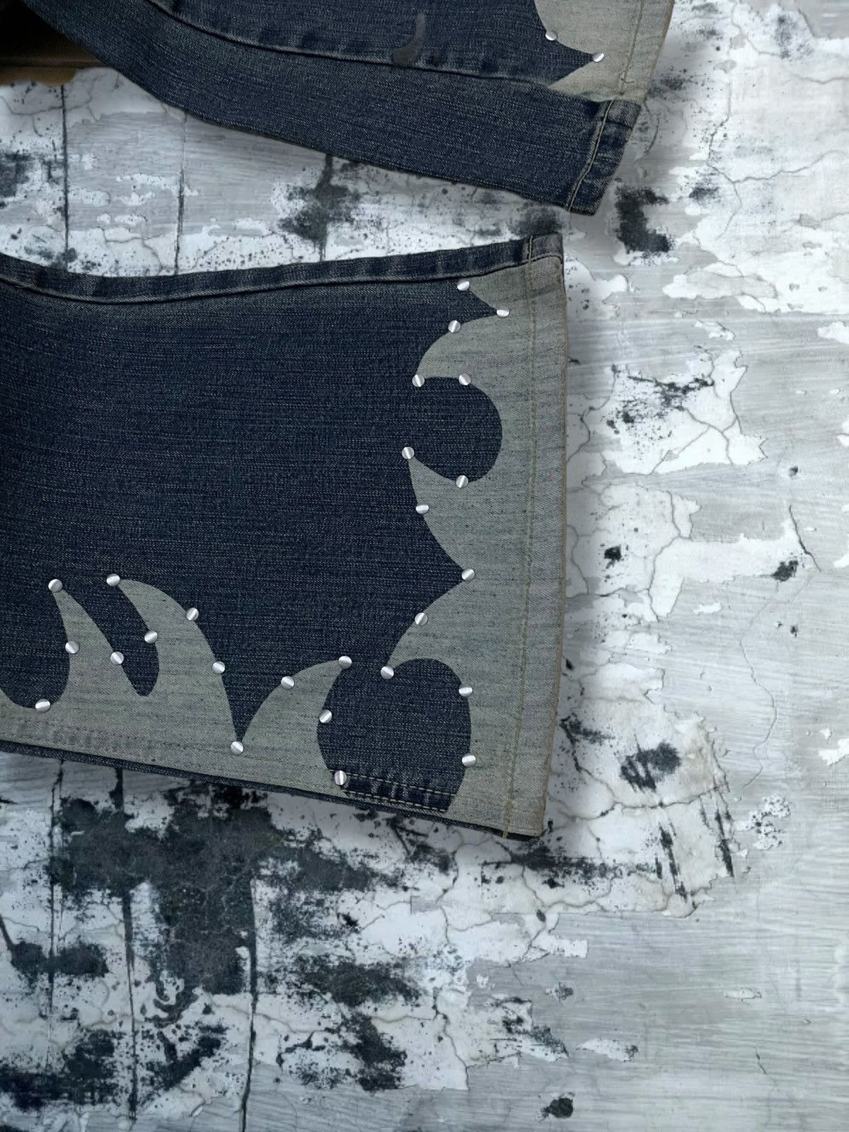 Tornado Mart Vintage 1990s Japan Designer Oririn Flared Art Obelisk Denim Size US 26 / EU 42 - 7 Thumbnail