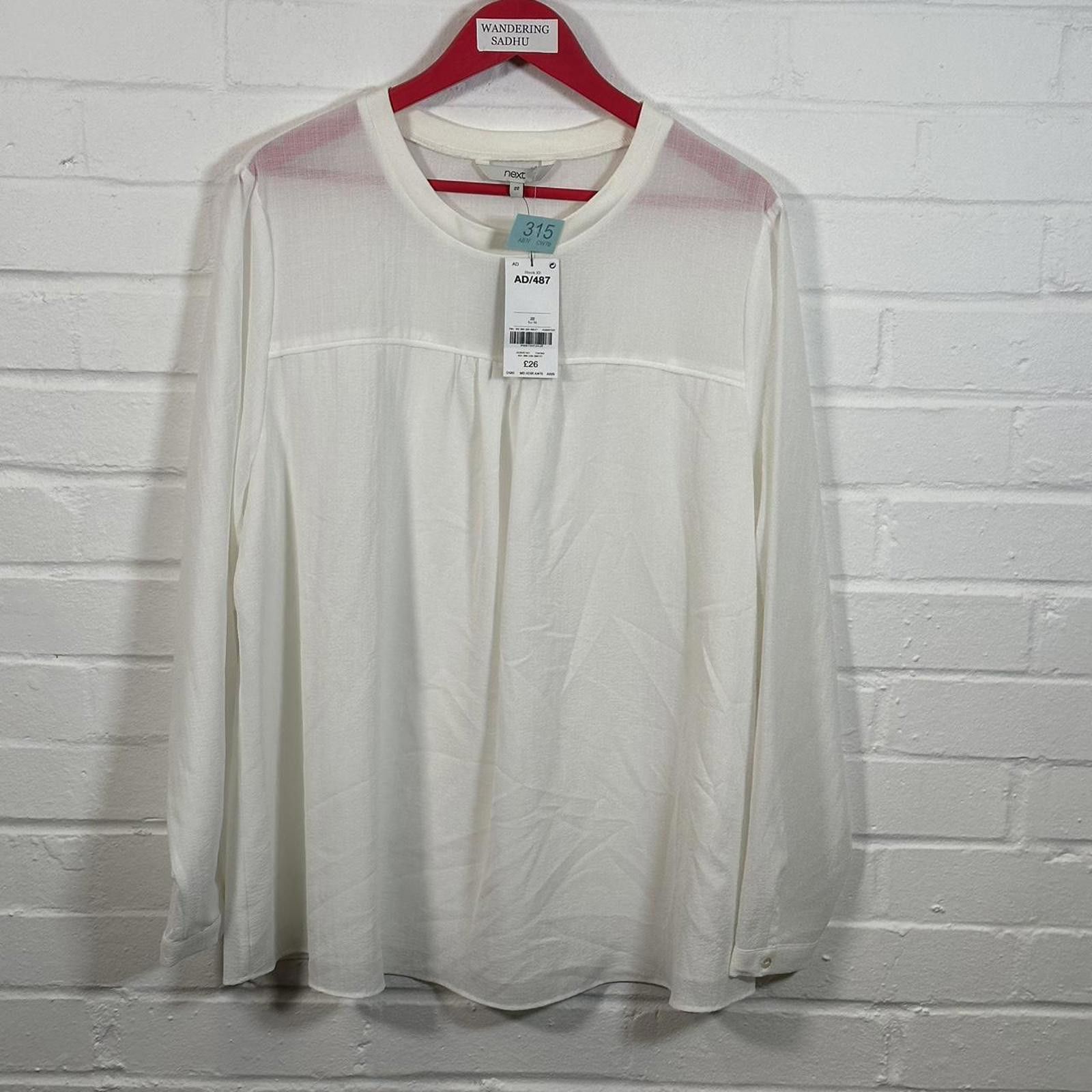 NEXT Next Women's White Blous Size XXL / US 16-18 / IT 52-54 - 1 Thumbnail