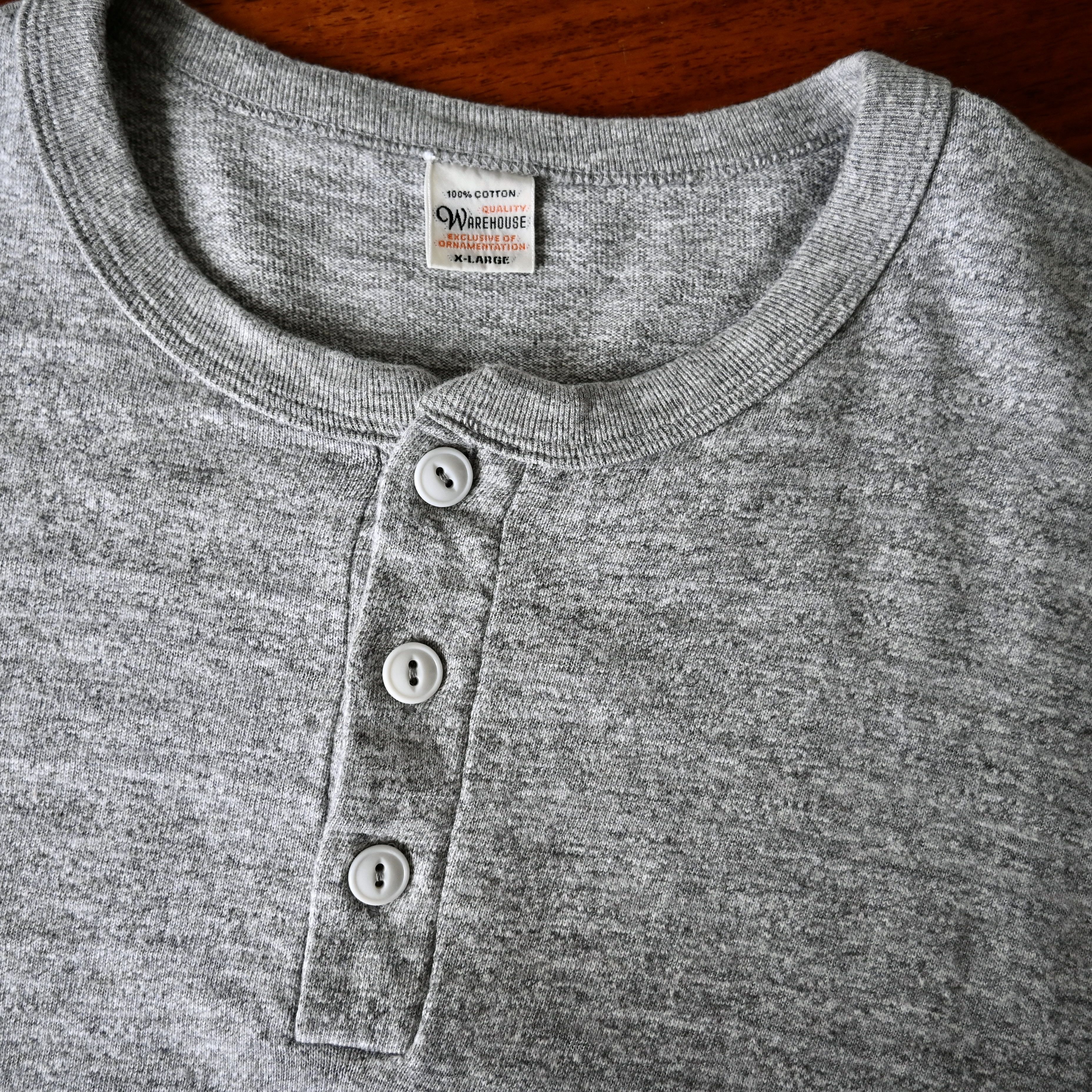 Warehouse Warehouse "shadow border" henley neck t-shirt made in Japan Size US XL / EU 56 / 4 - 8 Thumbnail