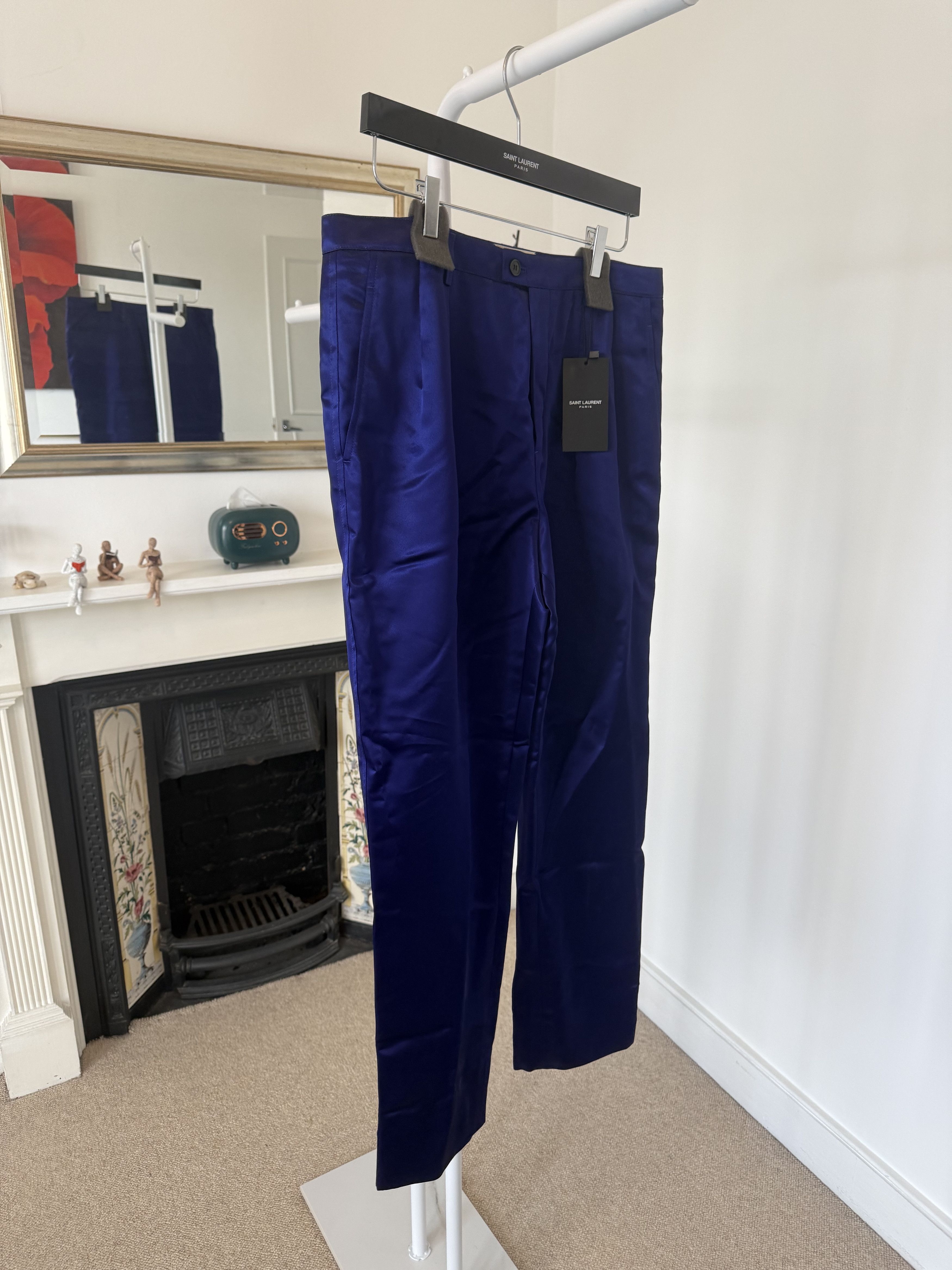 Saint Laurent Paris SS22 Saint Laurent High-Rise pants in Satin Size US 32 / EU 48 - 3 Thumbnail