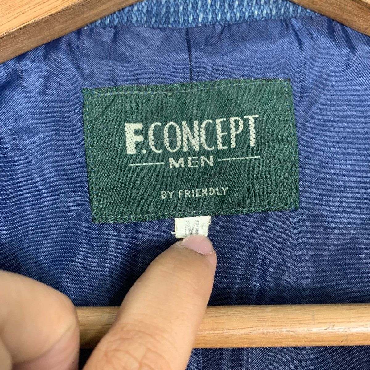 Vintage 90's F.CONCEPT Blue Indigo Blazer Casual Jacket #2741-C123 Size US M / EU 48-50 / 2 - 13 Thumbnail