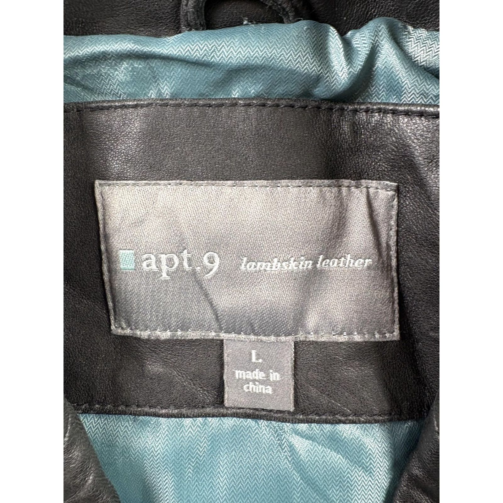 Apt. 9 Apt 9 Jacket Womens Large Black Lambskin Leather Button Front Coat Classic Style Size L / US 10 / IT 46 - 4 Thumbnail