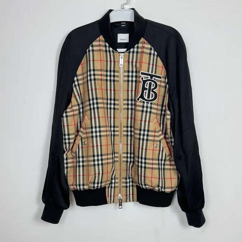 Burberry Burberry Men's Black Plaid Bomber Jacket Size US M / EU 48-50 / 2 - 1 Thumbnail