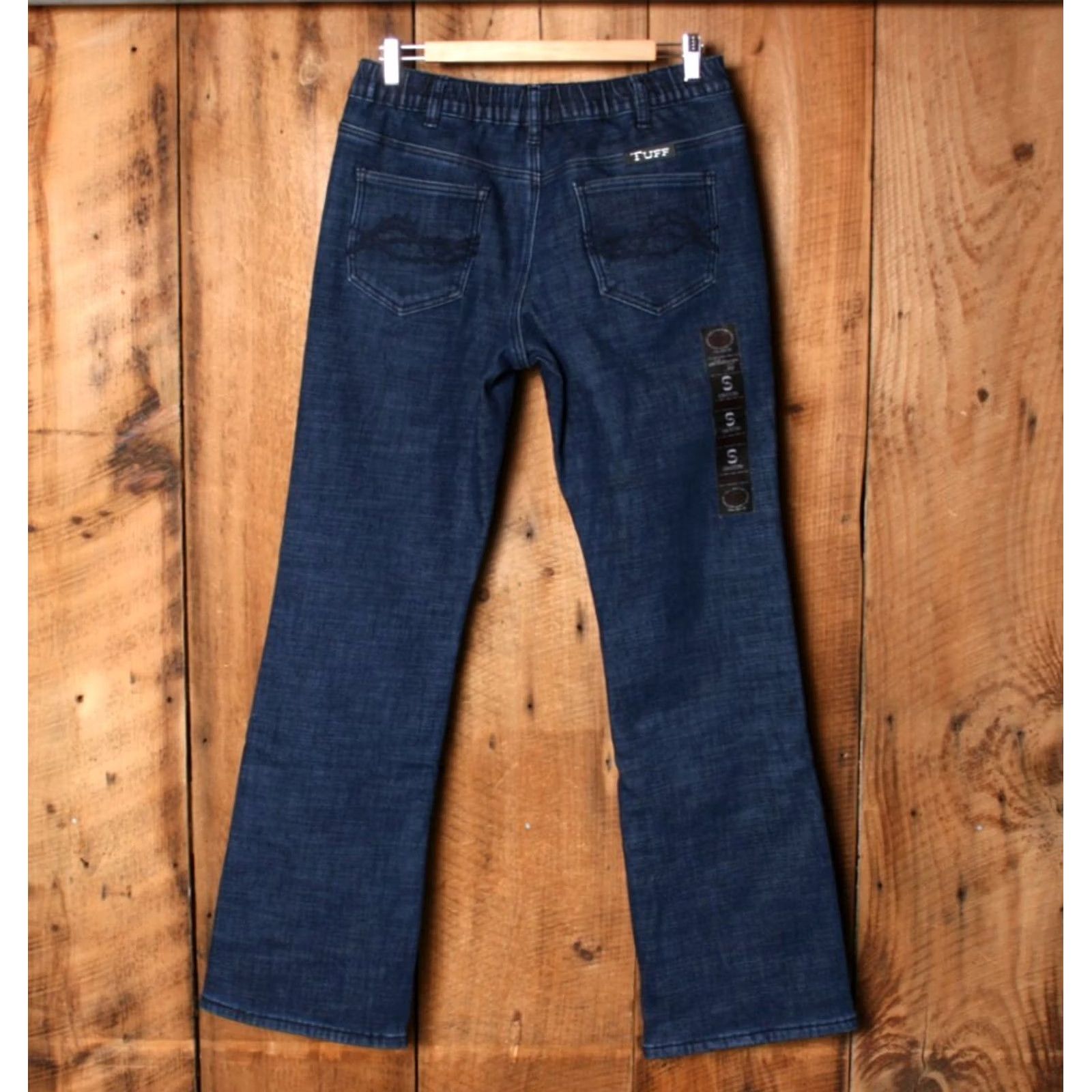 Vintage COWGIRL TUFF Jeans Bootcut Denim Drawstring Size S 33" Inseam Blue Womens Modern Rise Mid 8.5-10.5” Size 28" / US 6 / IT 42 - 3 Thumbnail