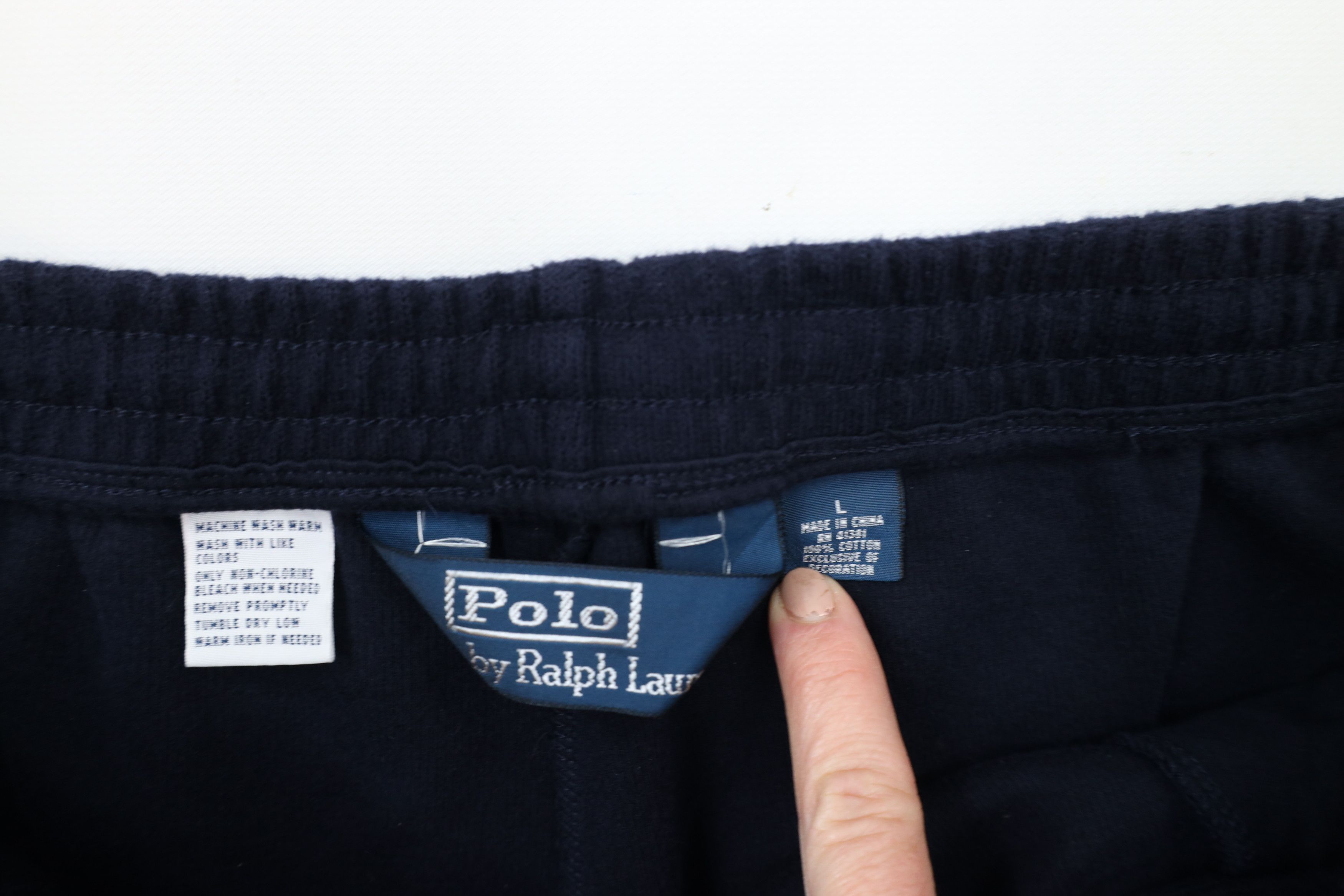 Ralph Lauren × Vintage Vintage 90s Ralph Lauren Ribbed KnitWide Leg Sweatpants Blue Size US 36 / EU 52 - 8 Thumbnail