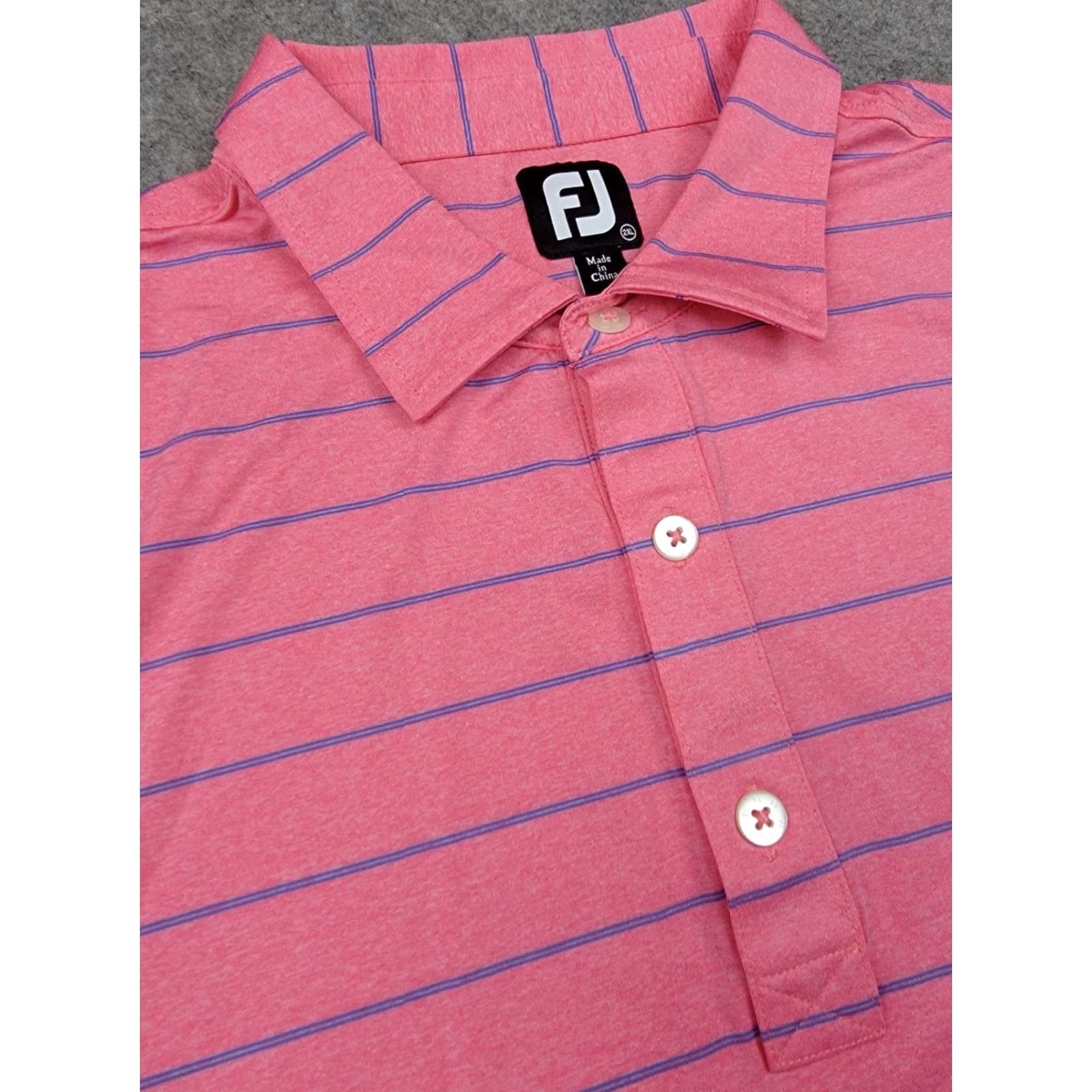 Footjoy FootJoy Golf Polo Shirt Mens 2XL Pink Stripe Short Sleeve Outdoor Sports Classic Colorful Baseball? Size US XXL / EU 58 / 5 - 2 Thumbnail