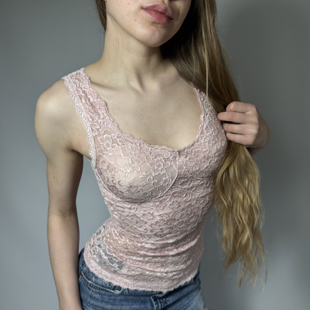 Japanese Brand Vintage Y2K Sexy Mesh Floral Style Retro Tank Top Sleeveless Size S / US 4 / IT 40 - 1 Thumbnail
