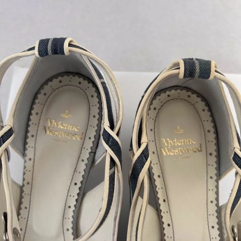 Vivienne Westwood Vivienne Westwood Blue denim leather straps high heels Size US 5.5 / IT 35.5 - 8 Thumbnail
