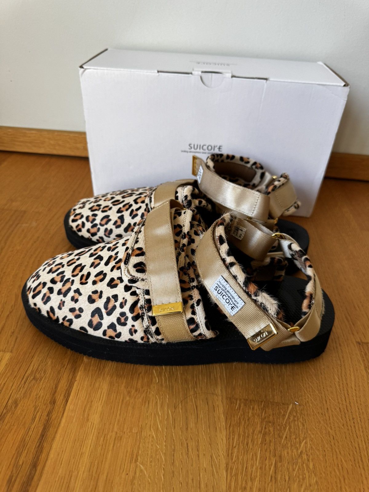 Suicoke NOTS VHL Leopard Print Leather Sandals Size US 11 / EU 44 - 2 Thumbnail