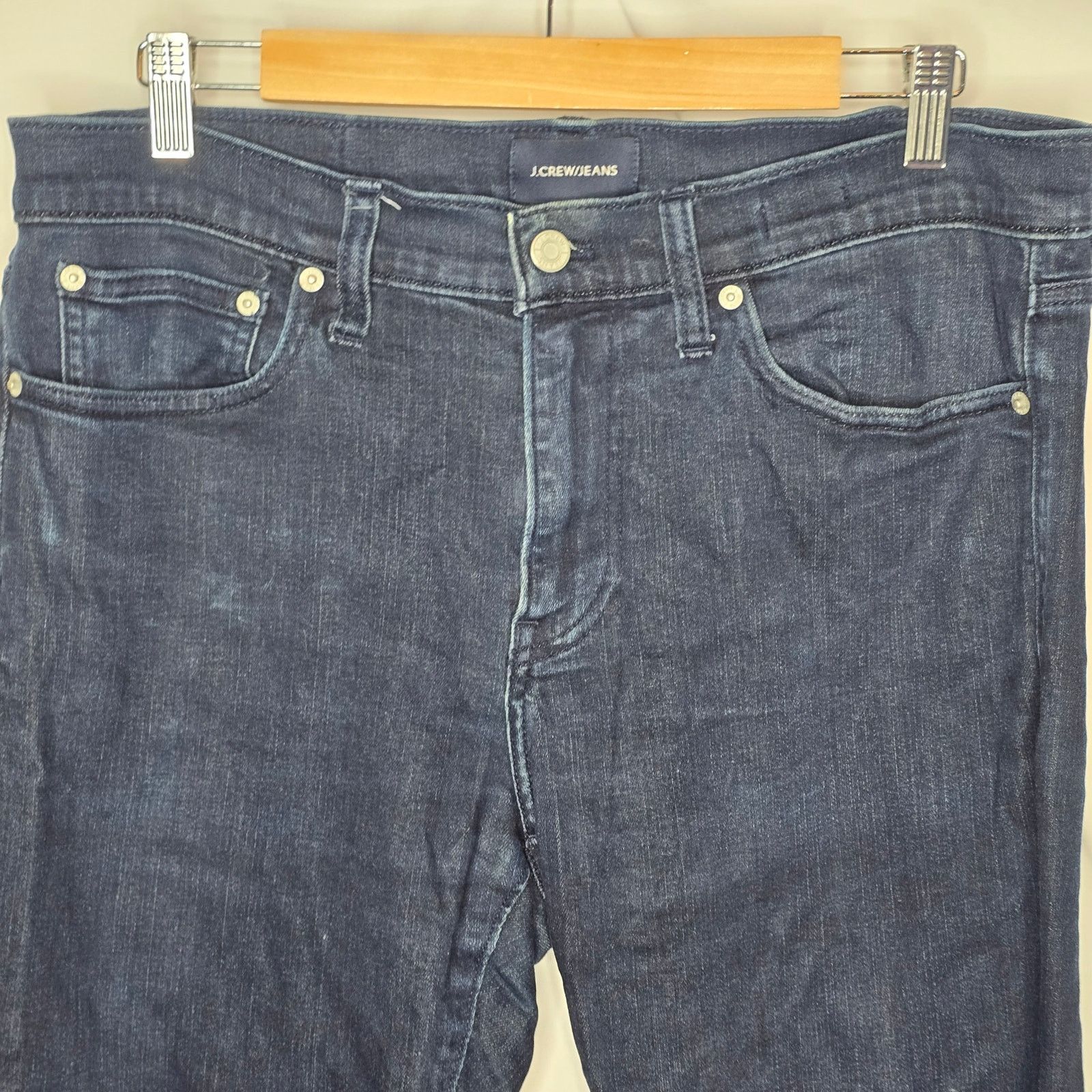J.Crew J. Crew Dark Wash Slim Fit Stretch Blue Denim Jeans W33 L34 Size US 33 - 2 Thumbnail