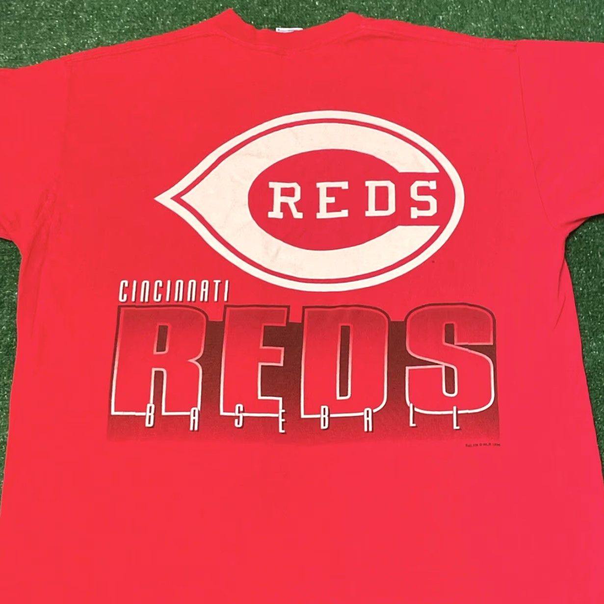 Salem Sportswear VINTAGE 90s Cincinnati Reds MLB Baseball Spell Out Logo 1996 Shirt Mens XL Red Sleeves Short Logo Salem Sportswear Mens XL Size US XL / EU 56 / 4 - 5 Thumbnail