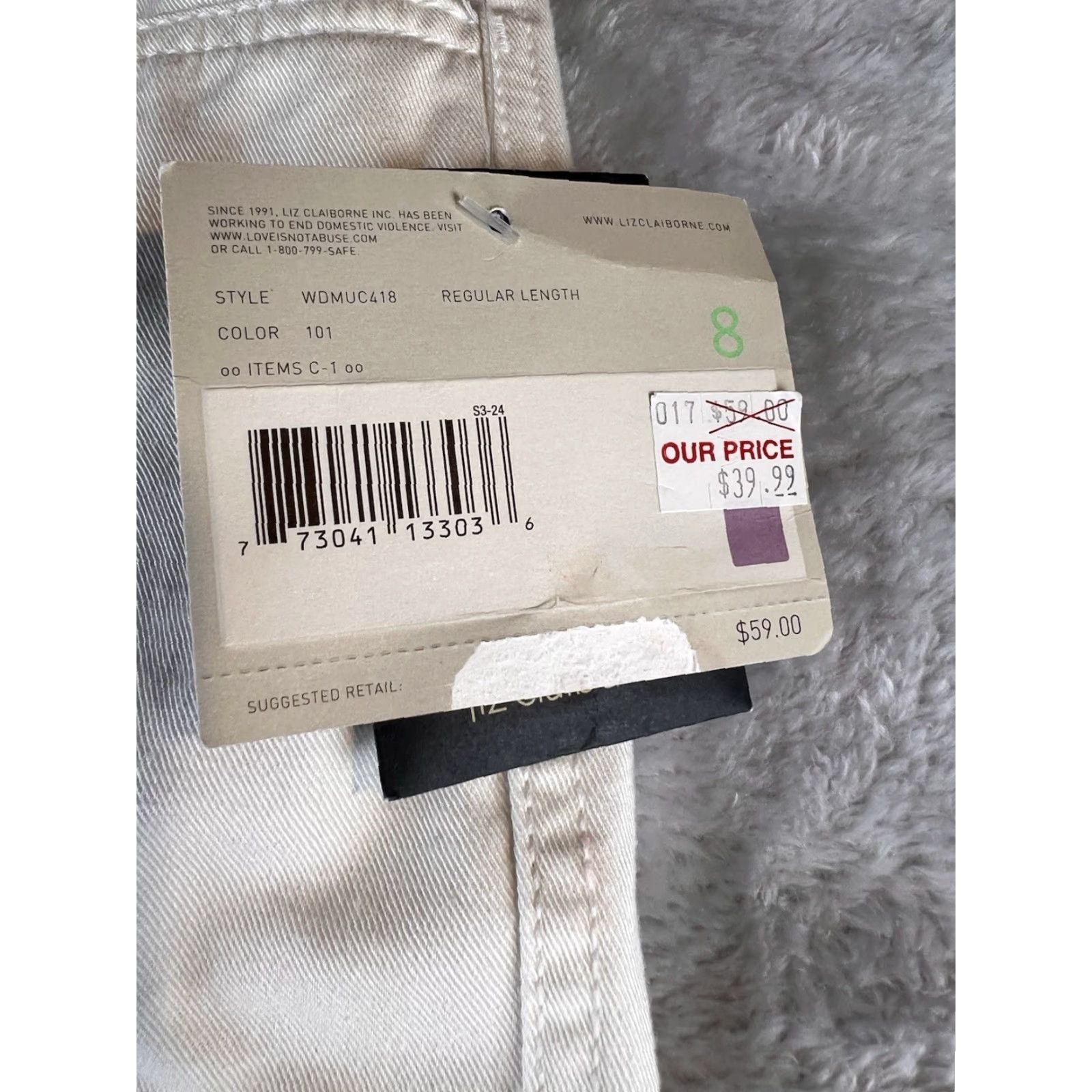 Liz Claiborne NWT Liz Claiborne Chino Pants Womens 8 Regular 31x31 White Casual Beach City 80s 90s Size 30" / US 8 / IT 44 - 7 Thumbnail