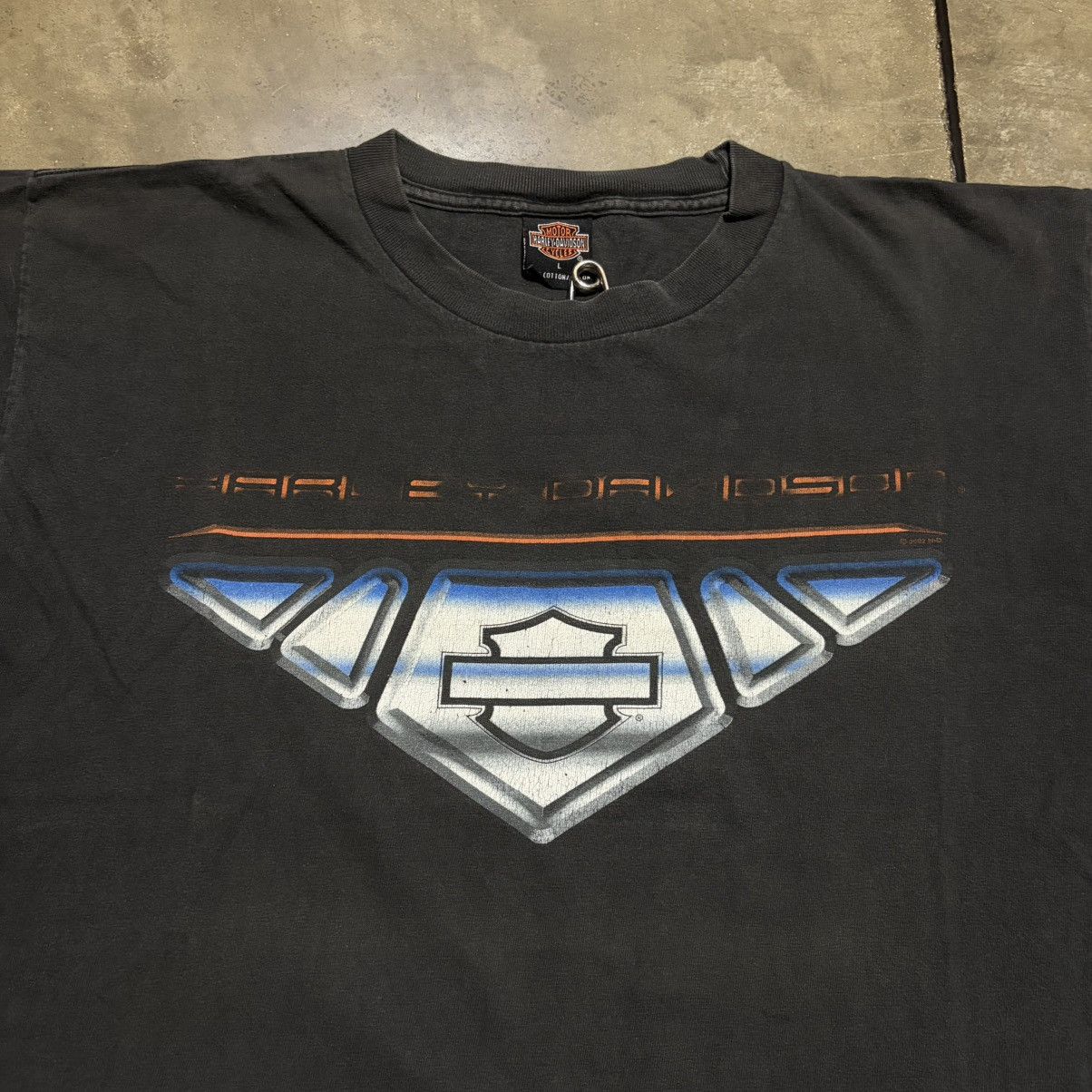 Harley Davidson Vintage Harley Davidson T shirt Biker Chrome Flame Logo Size US L / EU 52-54 / 3 - 5 Thumbnail