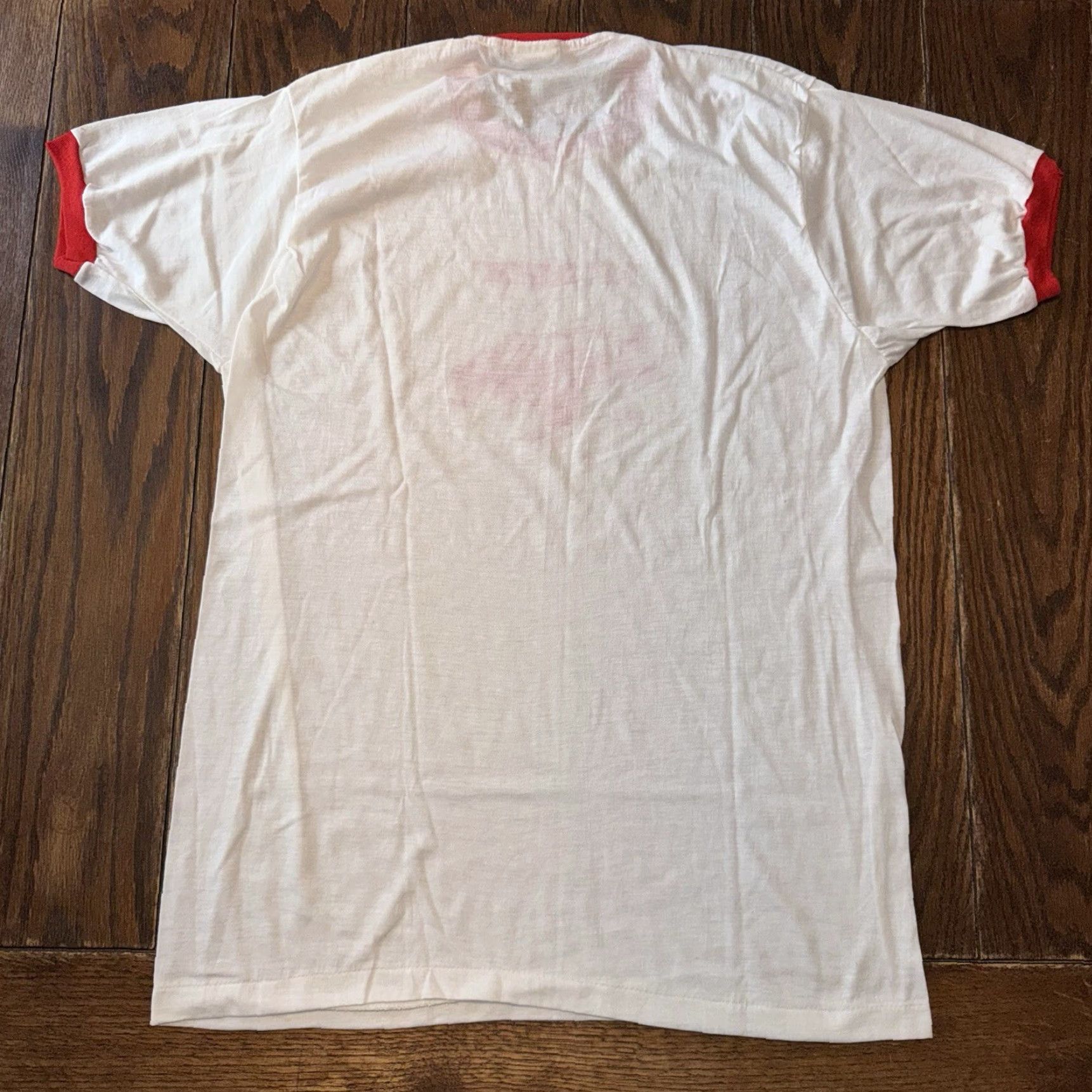 Vintage VINTAGE Screen Stars T Shirt Ringer XL Buffalo USAF M.F.T. Is Coming 1980s Graphic Tee Men White Short Sleeve Crew Neck USA Buffalo 29" long by 20" Size US XL / EU 56 / 4 - 7 Thumbnail