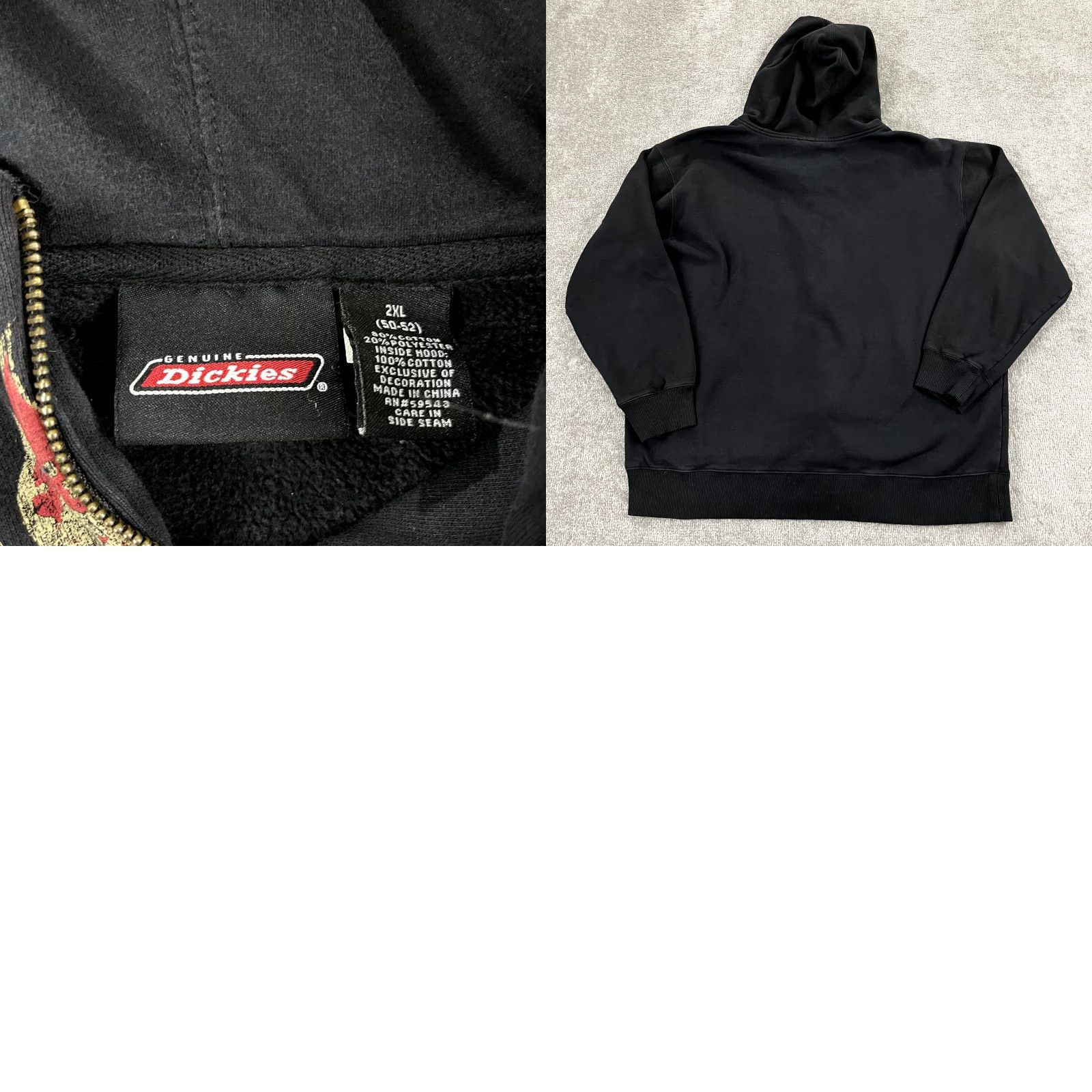 Dickies DICKIES Jacket Mens 2XL XXL Black Hotrod Car Graphic Skater Hooded Zip Retro Y2K Vintage No Collage? wait Size US XXL / EU 58 / 5 - 8 Thumbnail