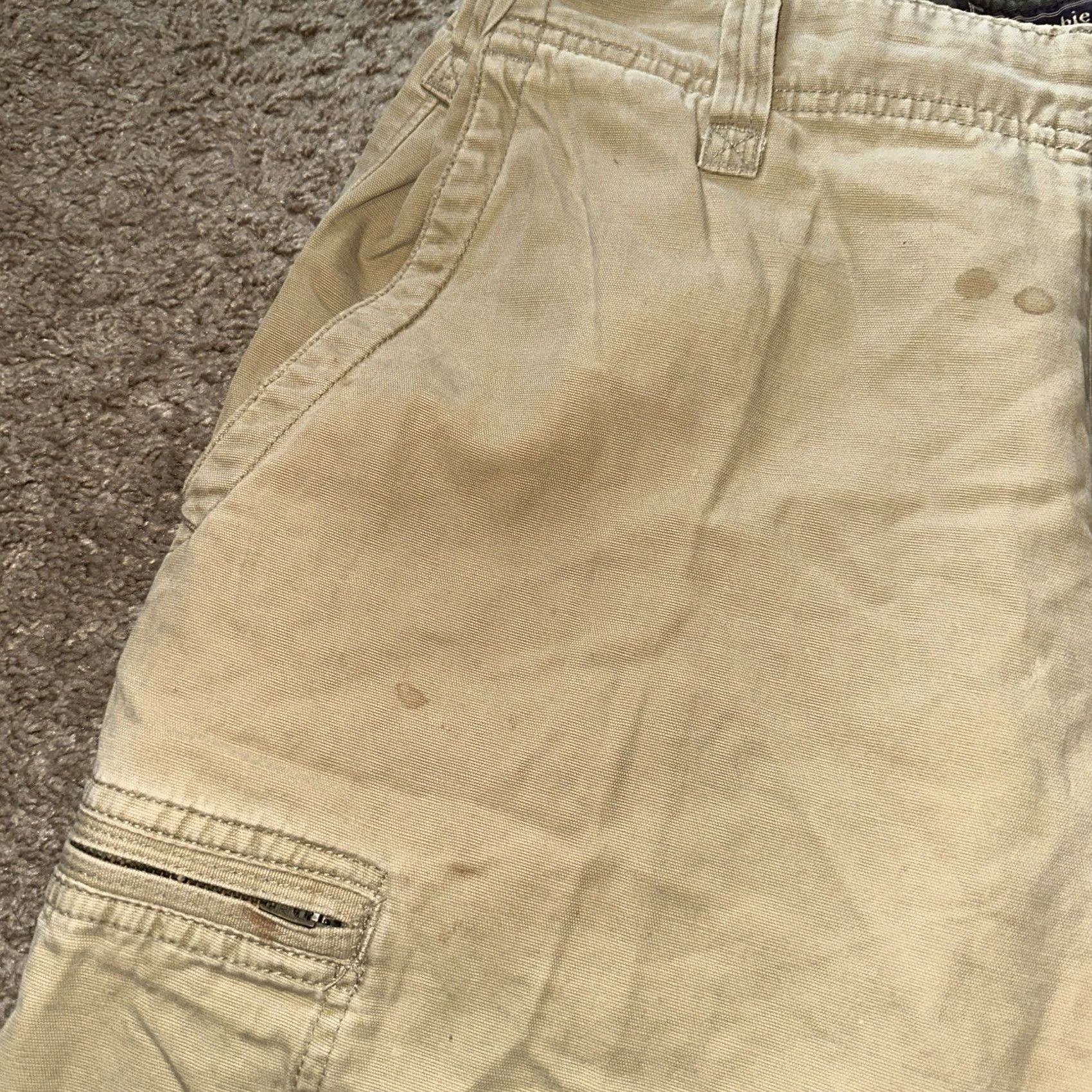 Abercrombie & Fitch VINTAGE Abercrombie & Fitch Cargo Pants Mens 34L Canvas Beige 34 Inseam Straight Pocket Grunge Style Size US 34 / EU 50 - 2 Thumbnail