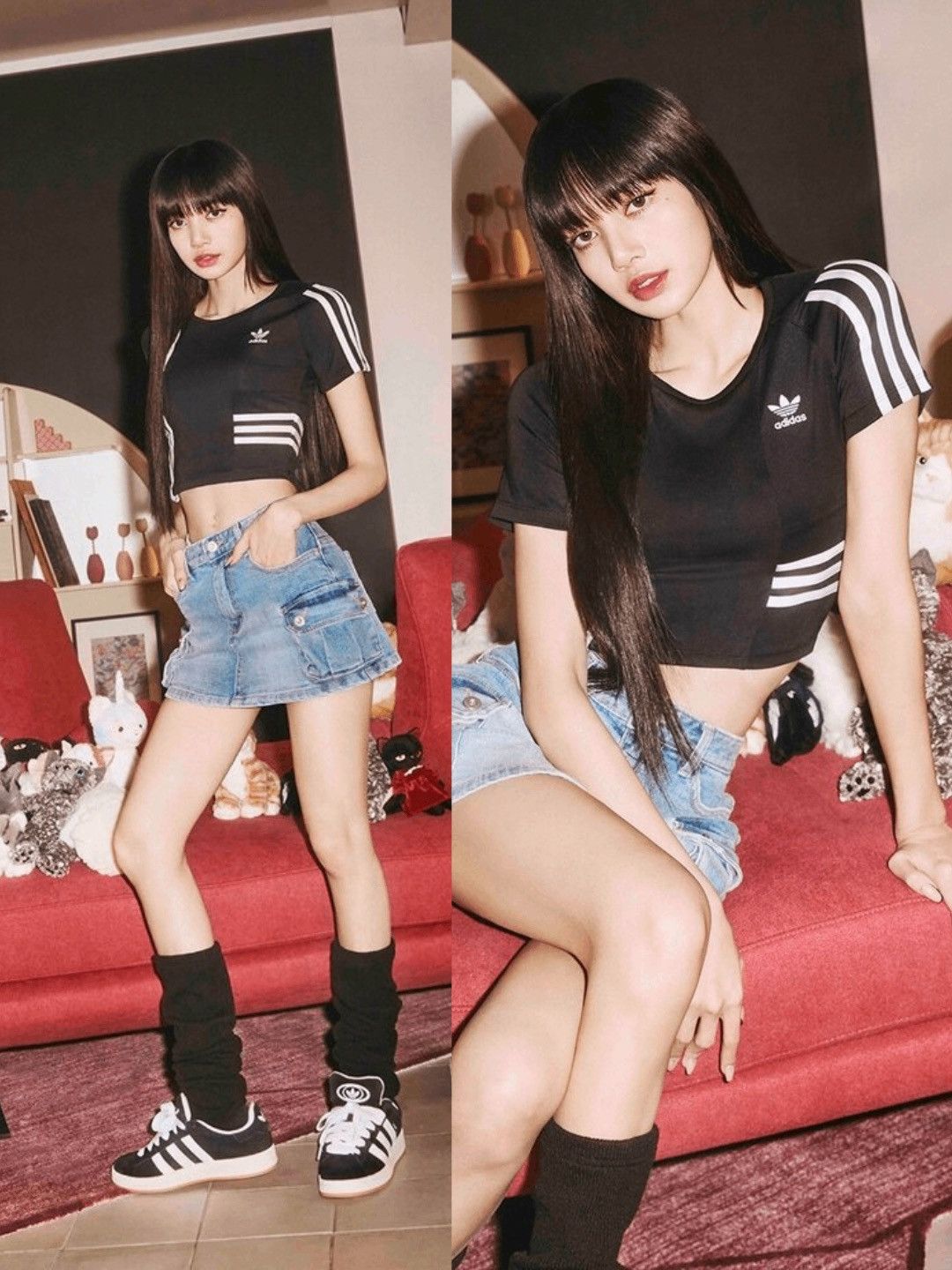 Adidas Vintage Adidas Baby Tee Lisa Black Pink Size S / US 4 / IT 40 - 10 Thumbnail
