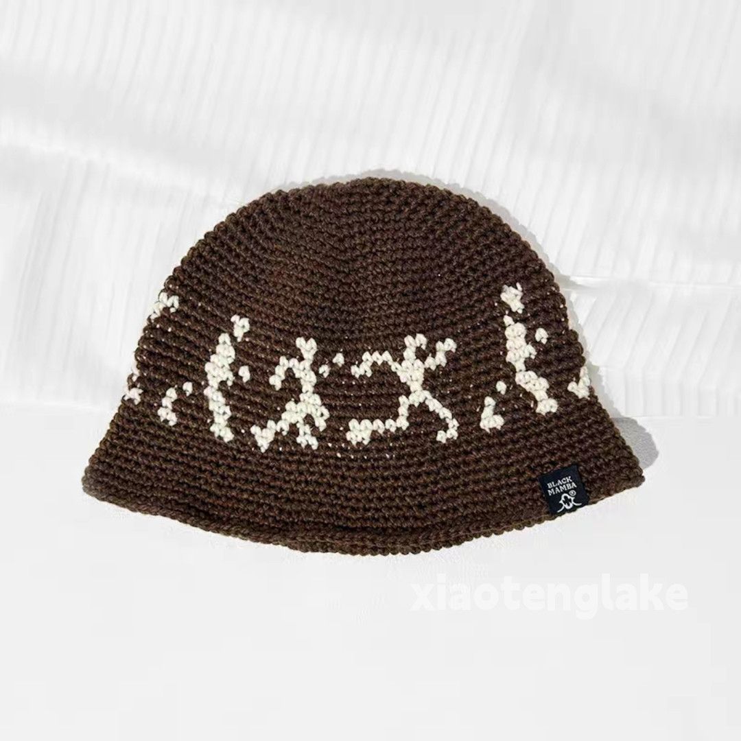 Vintage Unisex outdoor sports pattern festival bucket knitted hat Size ONE SIZE - 1 Preview