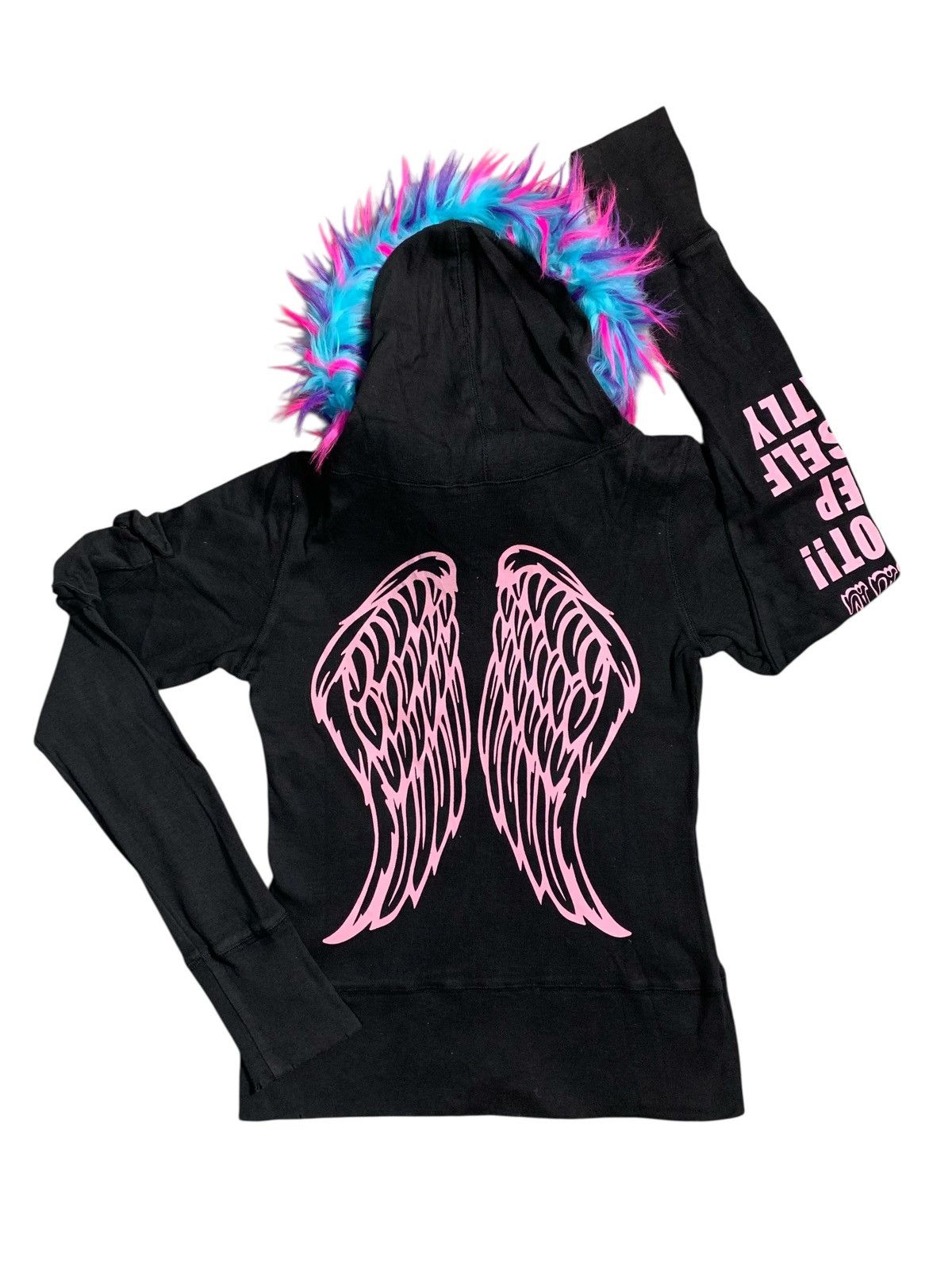 20471120 POEM WINGS ANGEL FUR ZIP HOODIE GOA IFSIX LGB KMRII STYLE Size S / US 4 / IT 40 - 2 Thumbnail