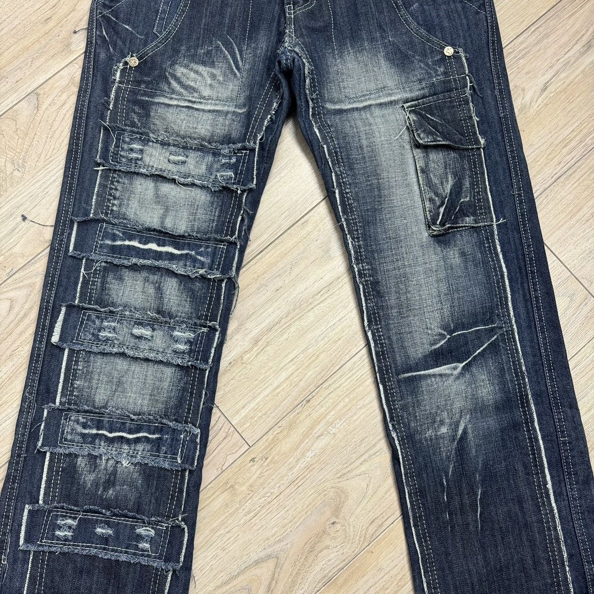 If Six Was Nine Y2K Opium Japanese Style Patchwork Semantic Kosmo Lupo Jeans Size US 32 / EU 48 - 6 Thumbnail