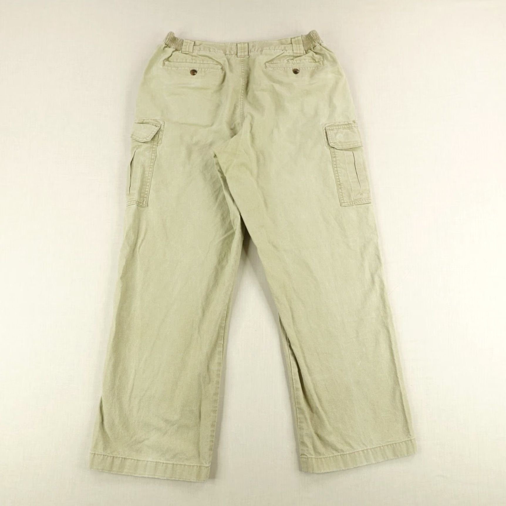 Vintage LL Bean Pants Mens 35x29 Cargo Work Tropic Weight Comfort Waist Beige Size US 35 - 4 Thumbnail