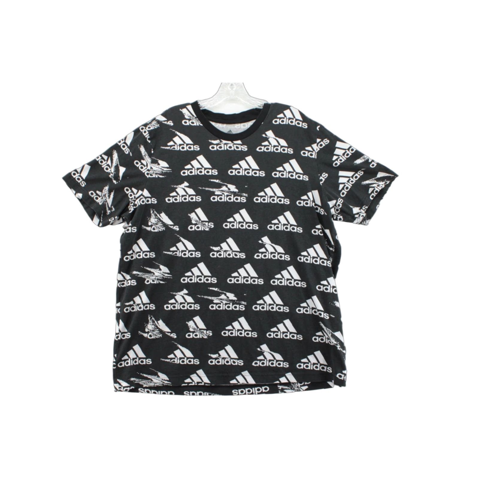 Adidas Adidas T Shirt XL Black All Over Print Logo Short Sleeve Crewneck Tee Mens Size US XL / EU 56 / 4 - 1 Thumbnail