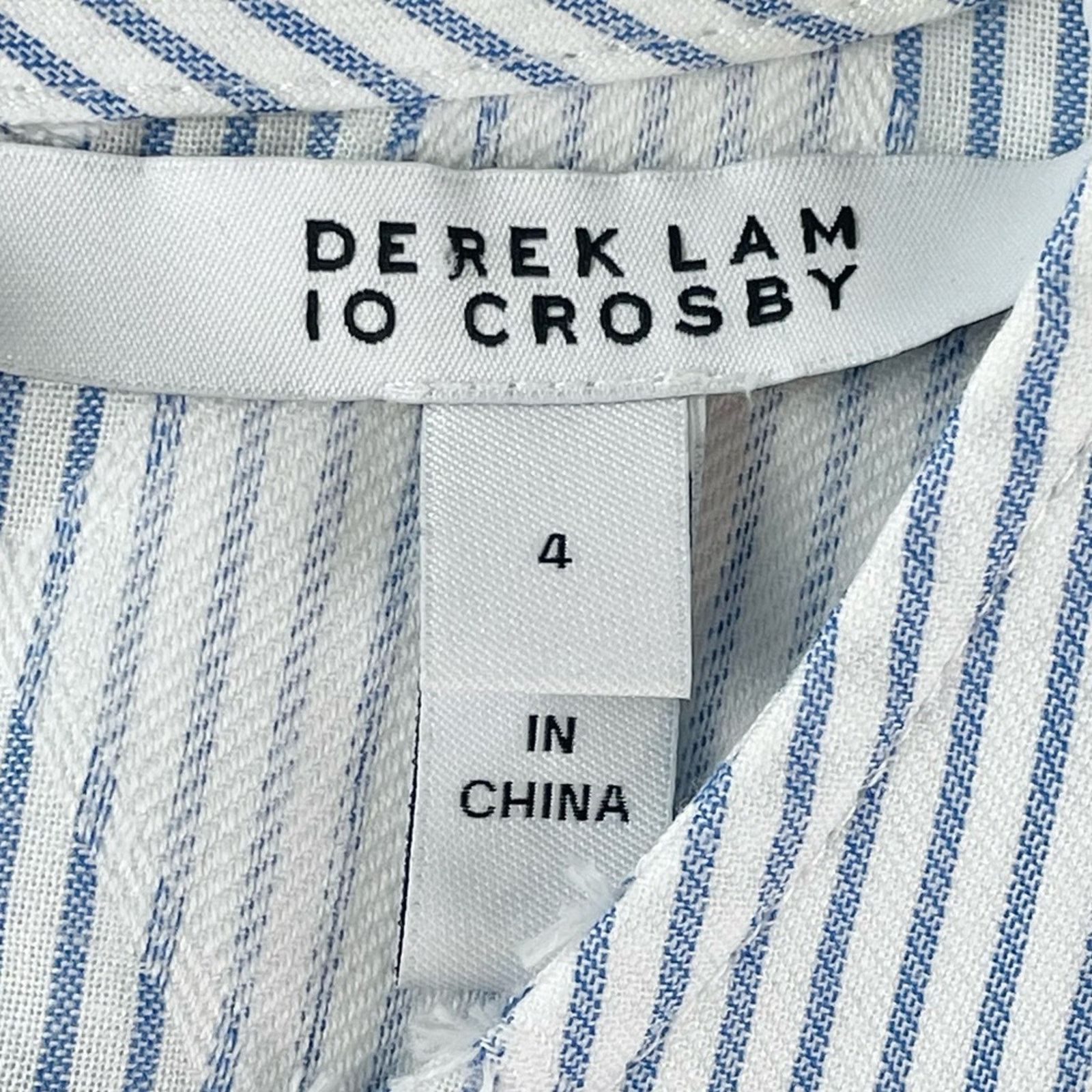 Derek Lam 10 Crosby DEREK LAM • 10 Crosby Striped Frayed Diamond Blouse Size S / US 4 / IT 40 - 13 Thumbnail