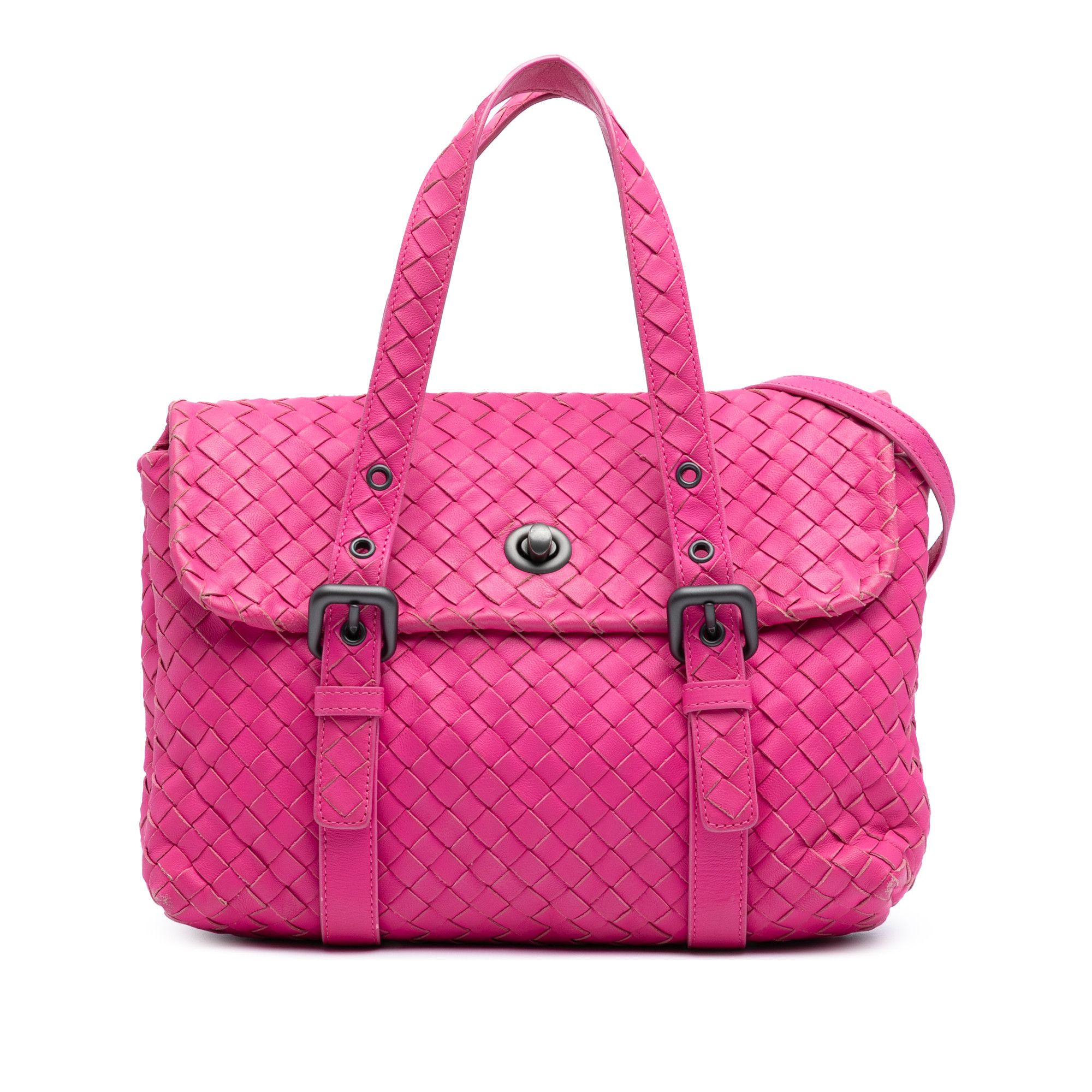 Bottega Veneta Bottega Veneta Nappa Intrecciato Flap Satchel Size ONE SIZE - 1 Thumbnail